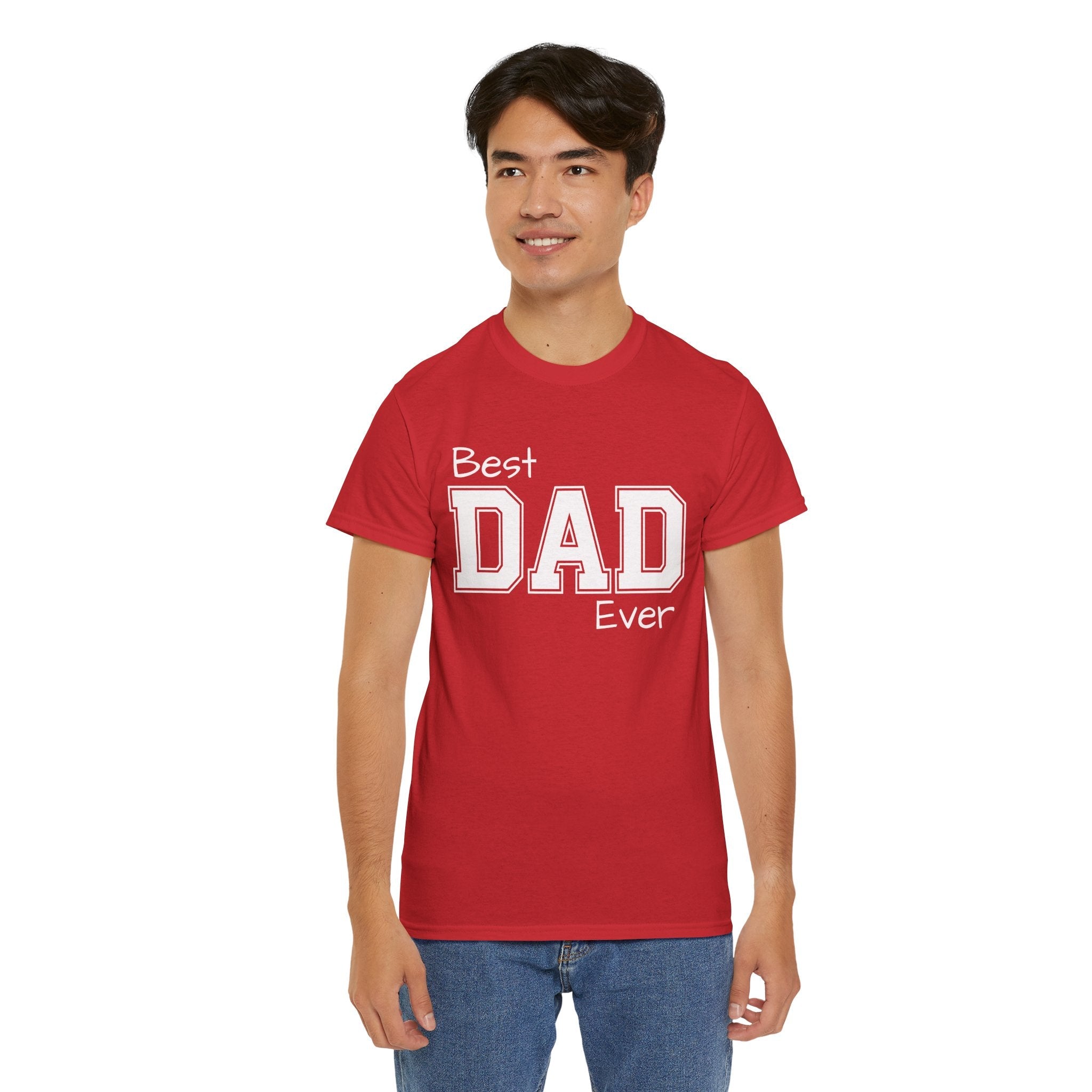 Best Dad Ever Tee — Custom Family Name & Kid Count on Back