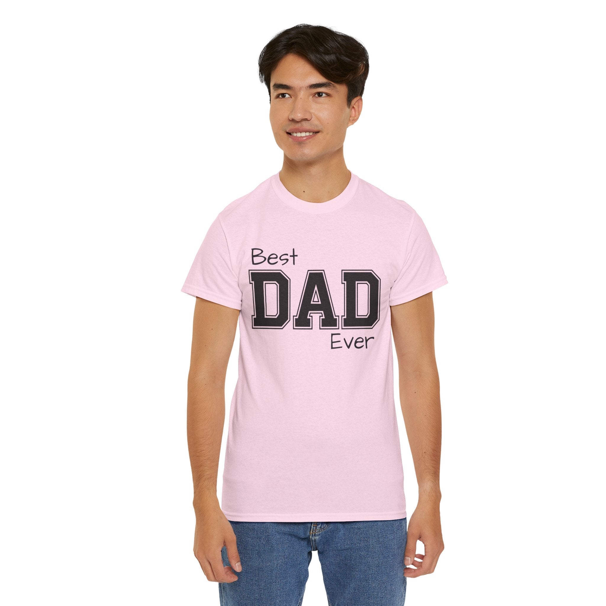 Best Dad Ever Tee — Custom Family Name & Kid Count on Back