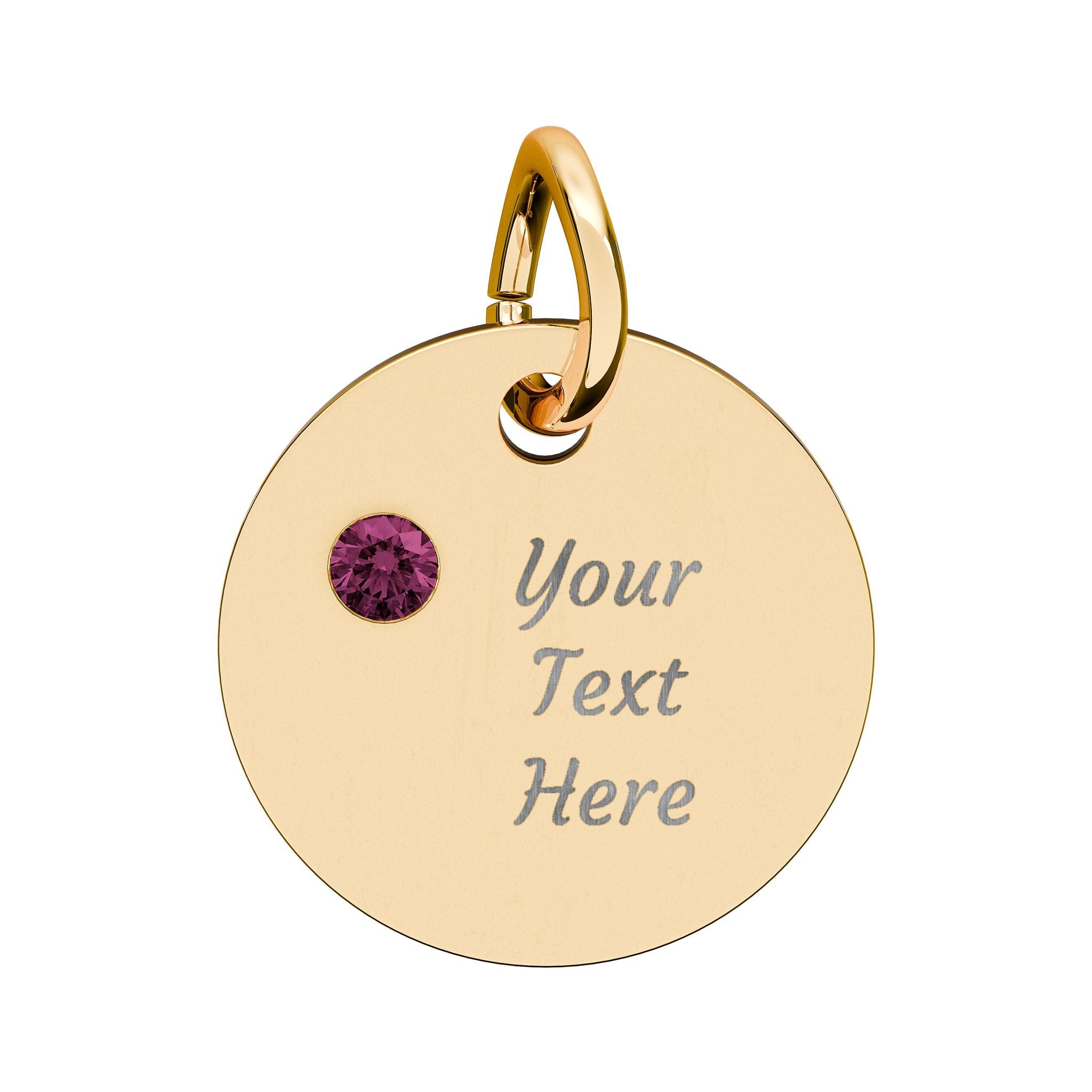 Birthstone Circle Charm (Engraving)