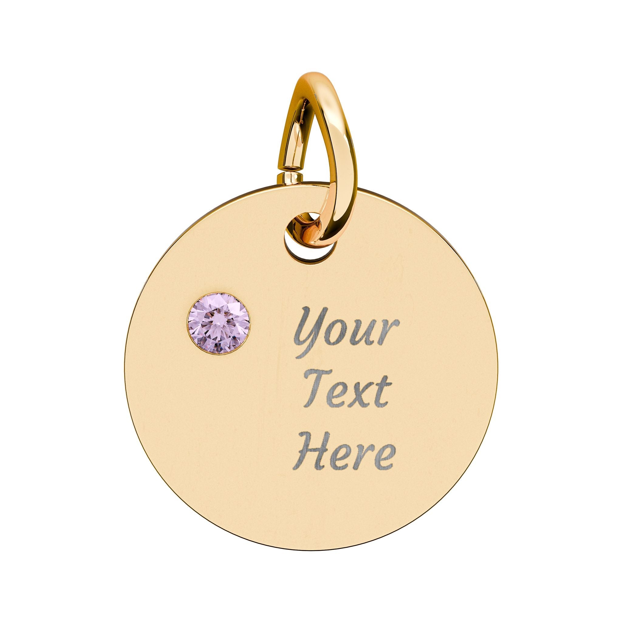 Birthstone Circle Charm (Engraving)