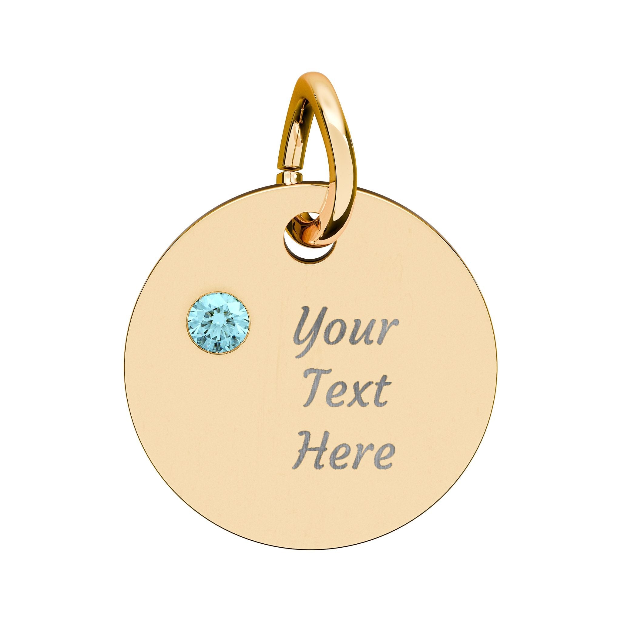 Birthstone Circle Charm (Engraving)