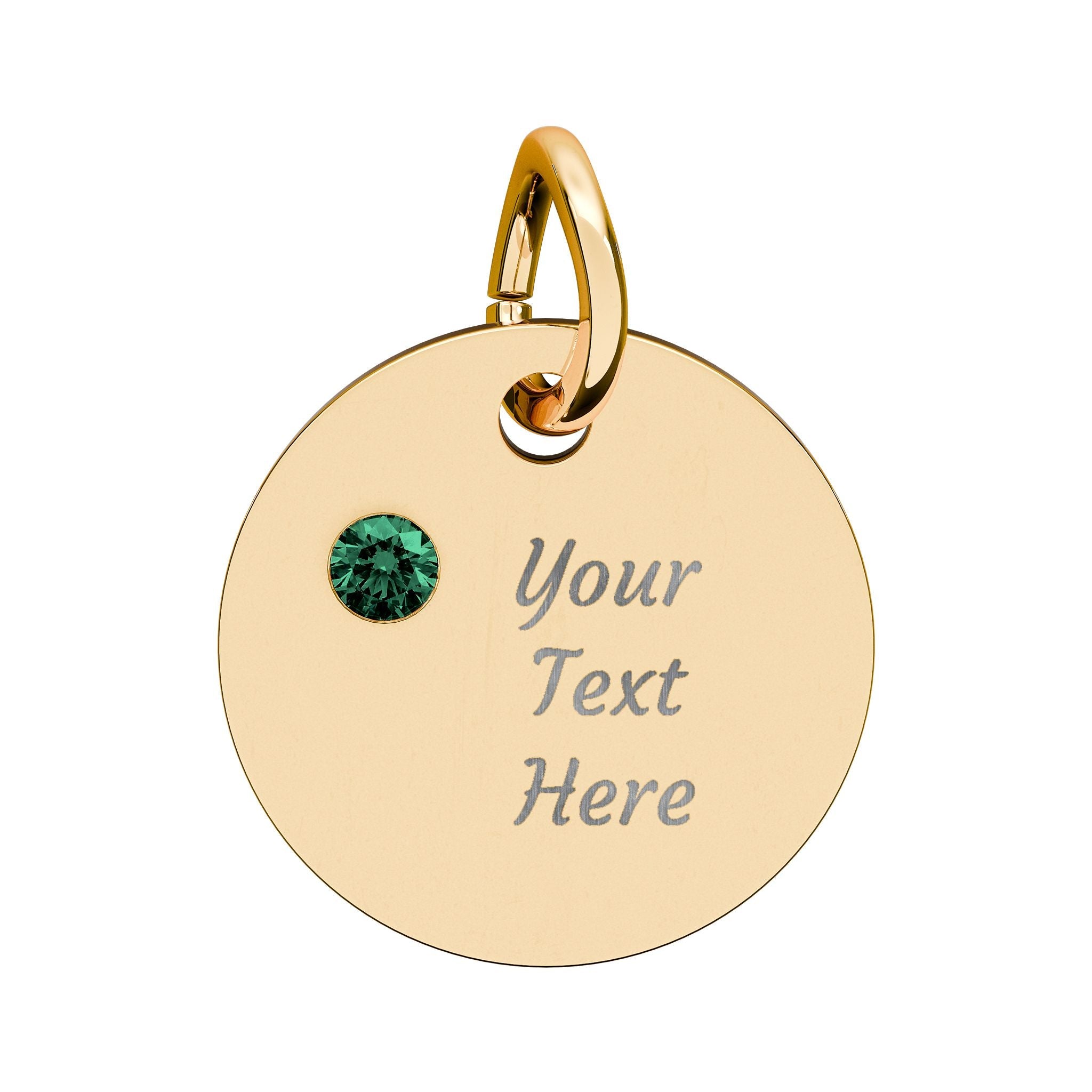 Birthstone Circle Charm (Engraving)