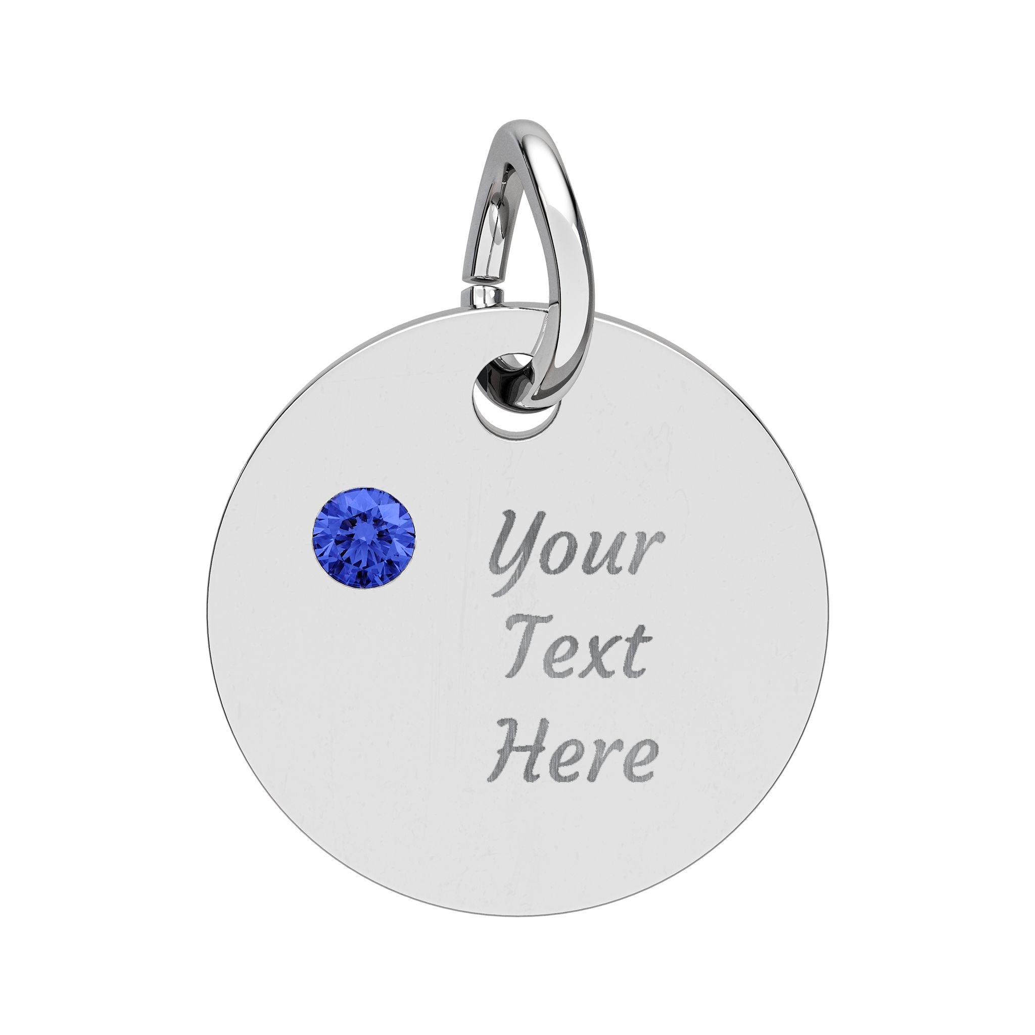 Birthstone Circle Charm (Engraving)