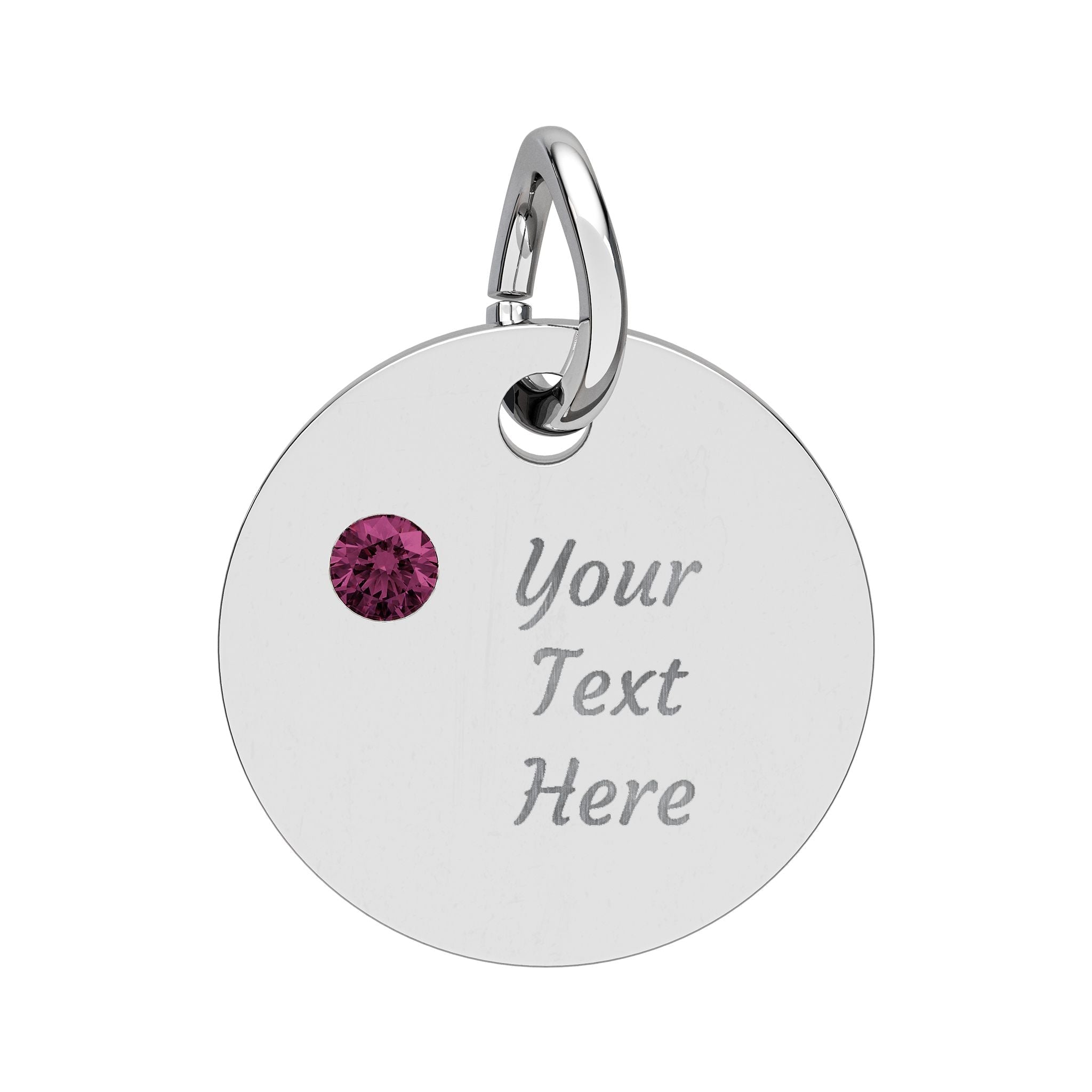 Birthstone Circle Charm (Engraving)