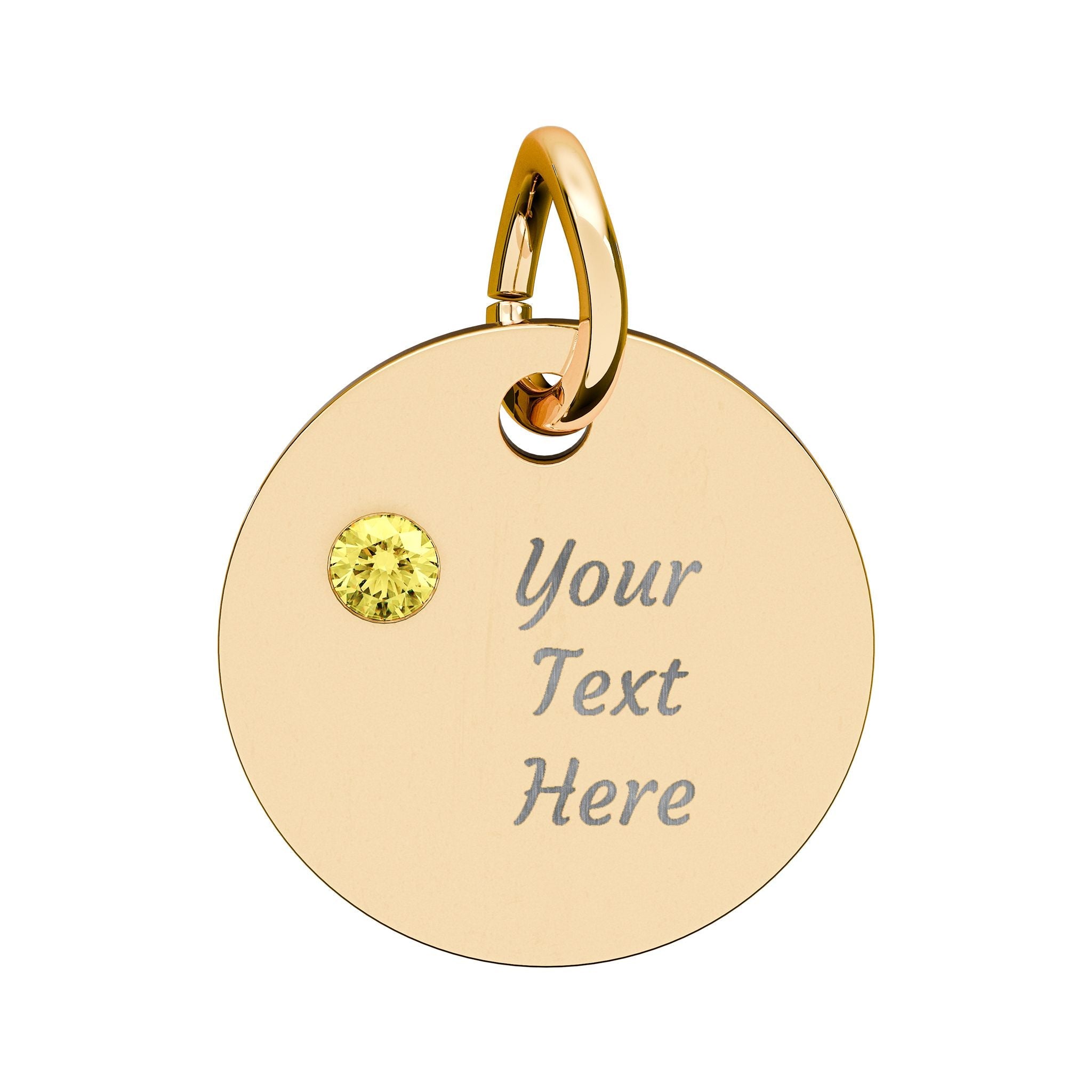Birthstone Circle Charm (Engraving)
