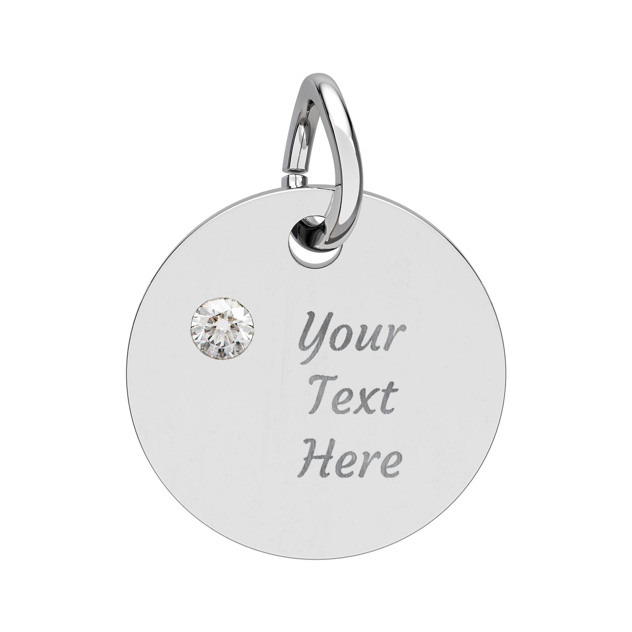 Birthstone Circle Charm (Engraving)