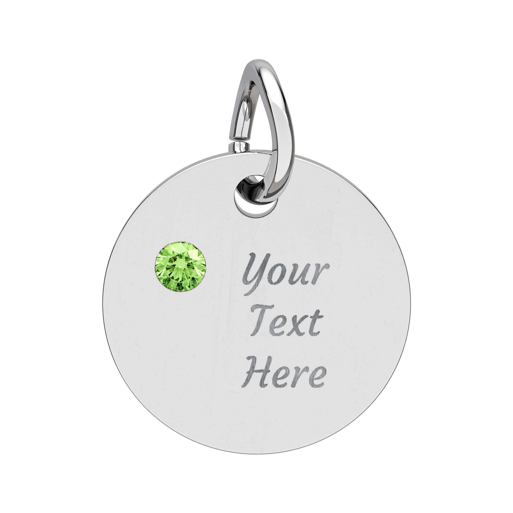 Birthstone Circle Charm (Engraving)