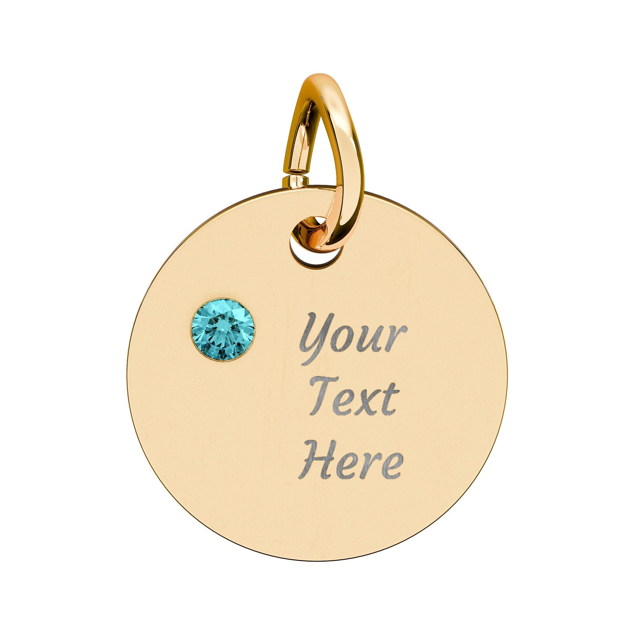 Birthstone Circle Charm (Engraving)