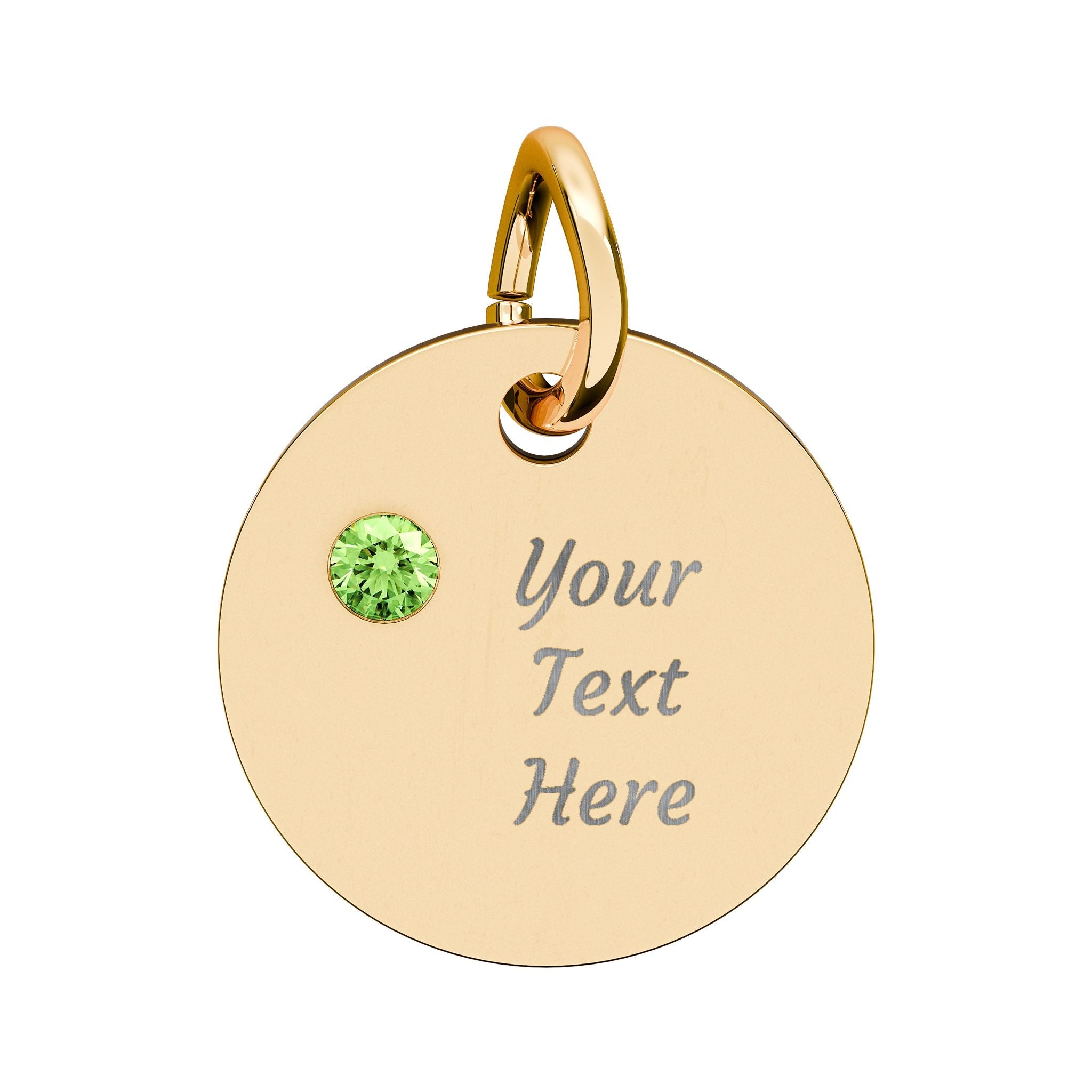 Birthstone Circle Charm (Engraving)