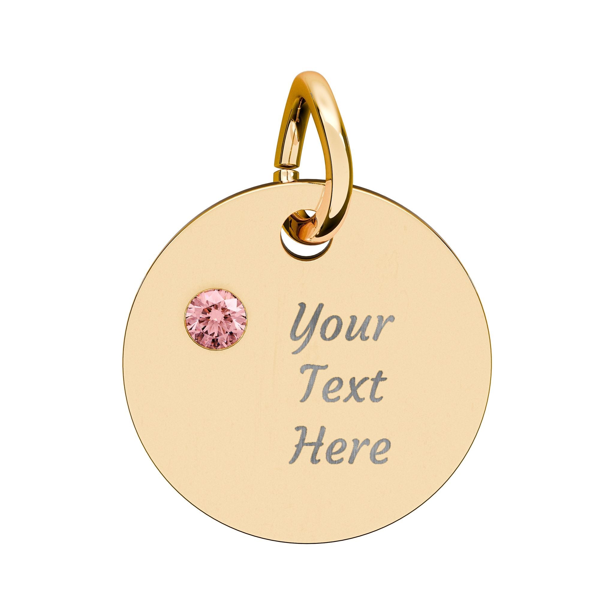 Birthstone Circle Charm (Engraving)
