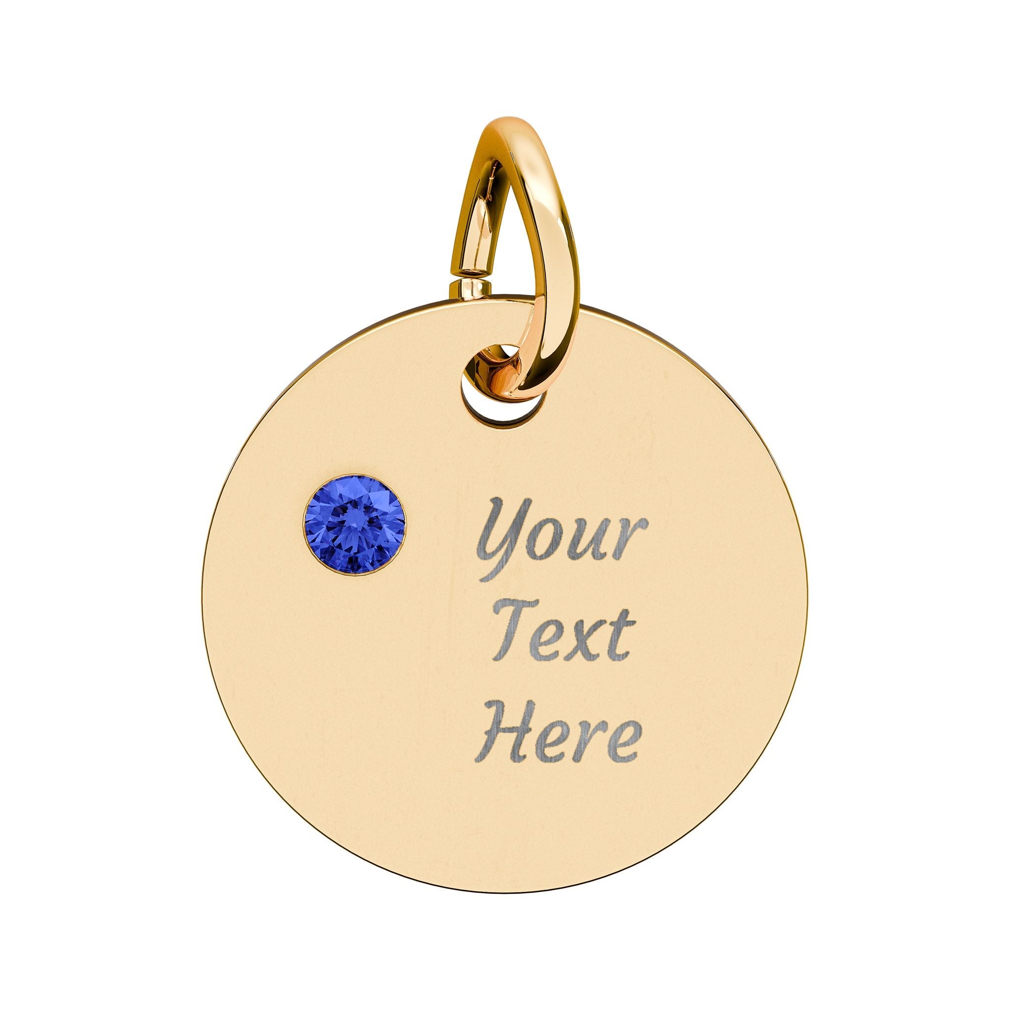 Birthstone Circle Charm (Engraving)