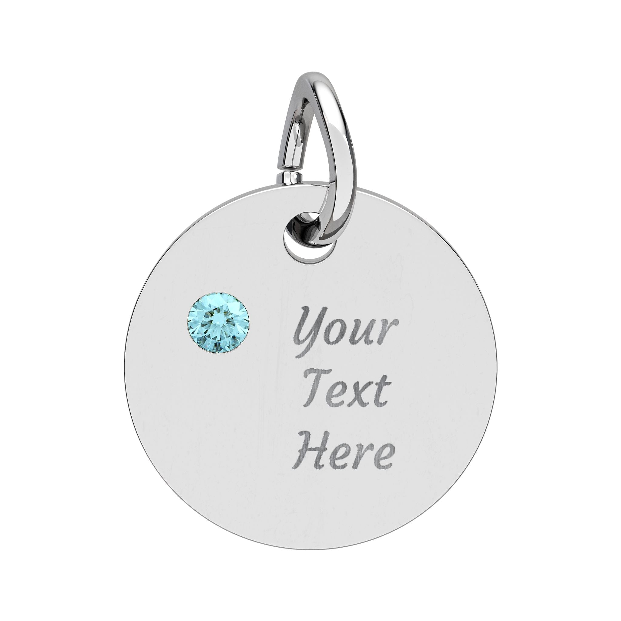 Birthstone Circle Charm (Engraving)