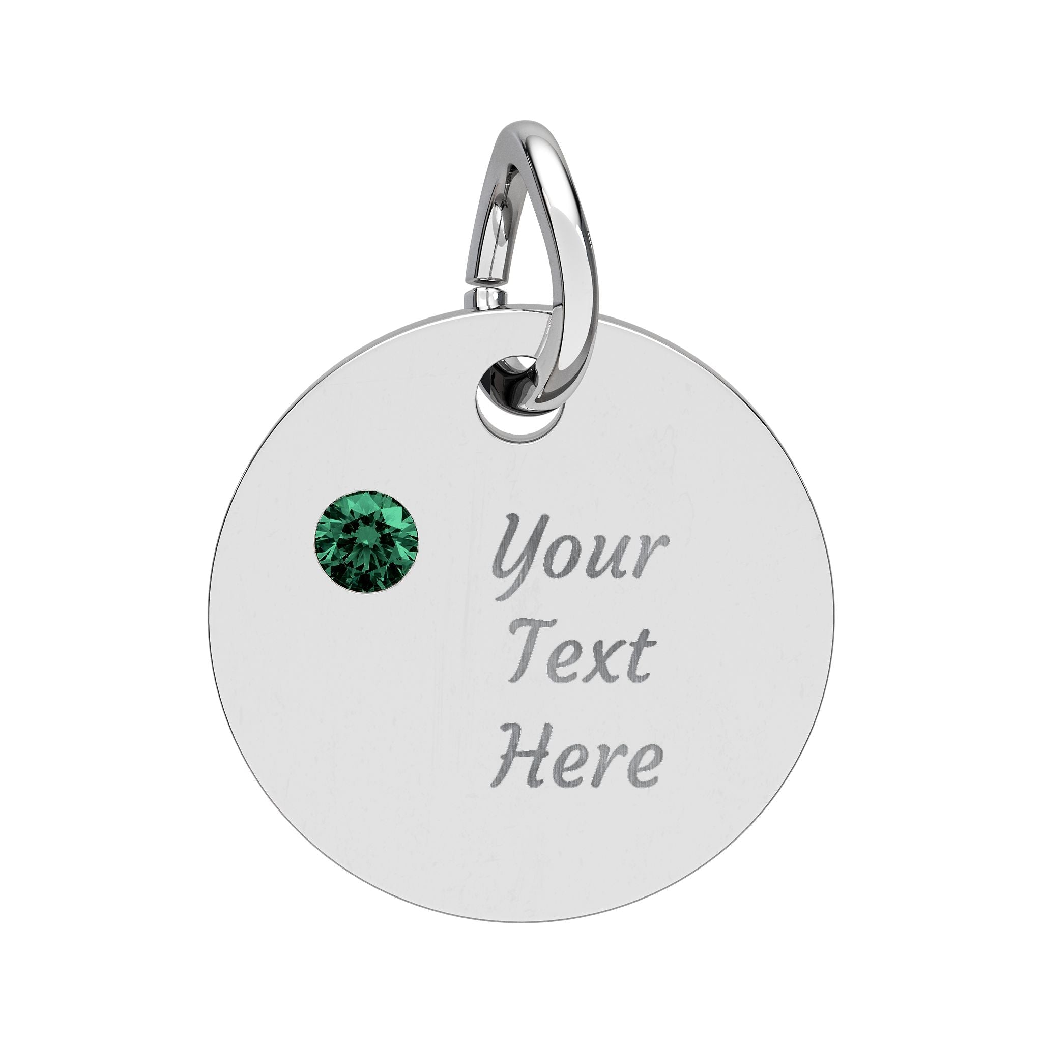 Birthstone Circle Charm (Engraving)