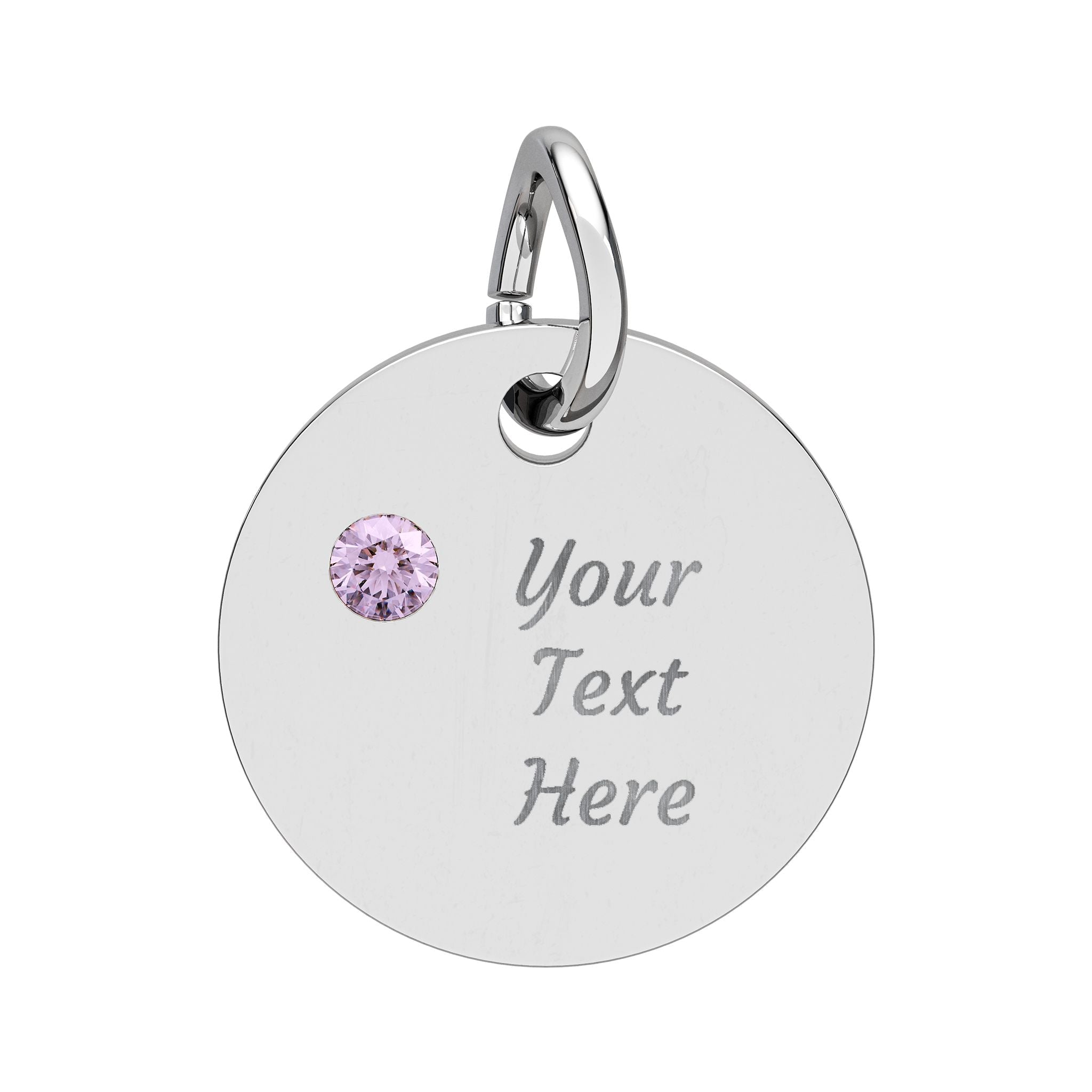 Birthstone Circle Charm (Engraving)