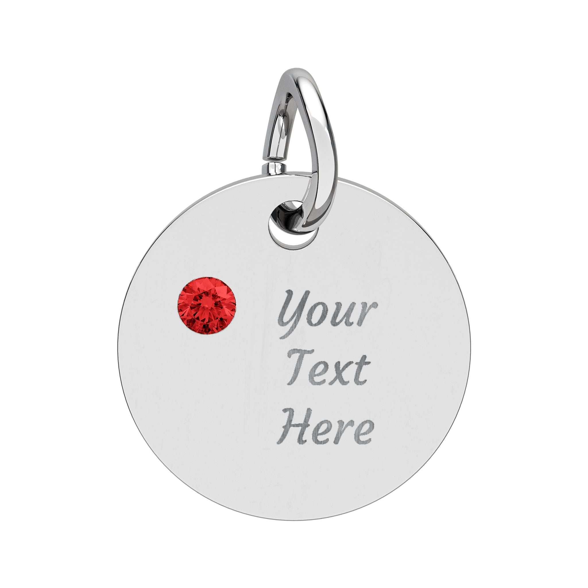 Birthstone Circle Charm (Engraving)