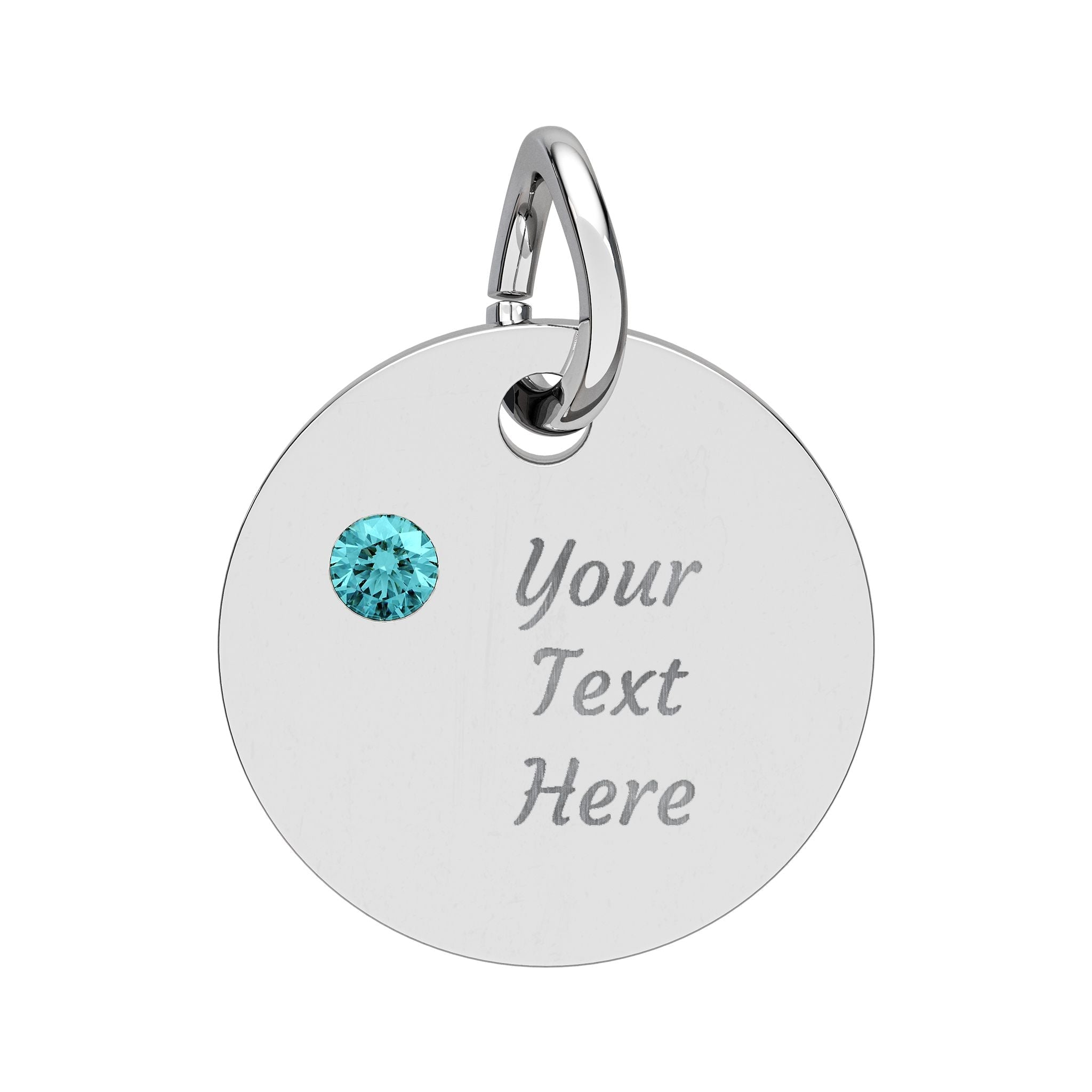 Birthstone Circle Charm (Engraving)