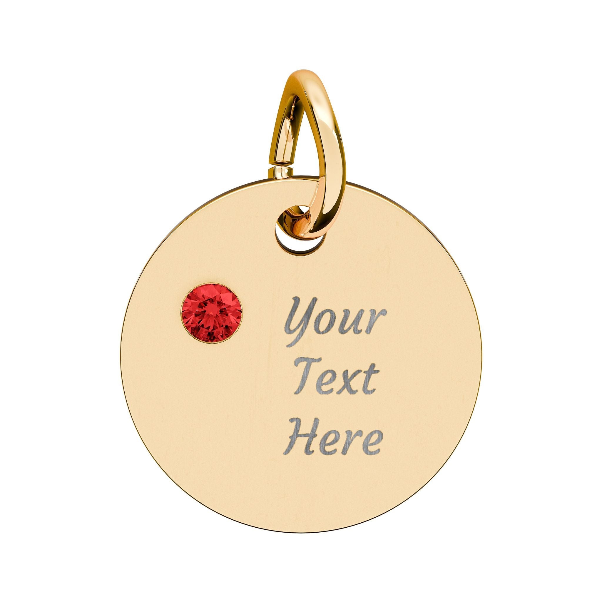 Birthstone Circle Charm (Engraving)