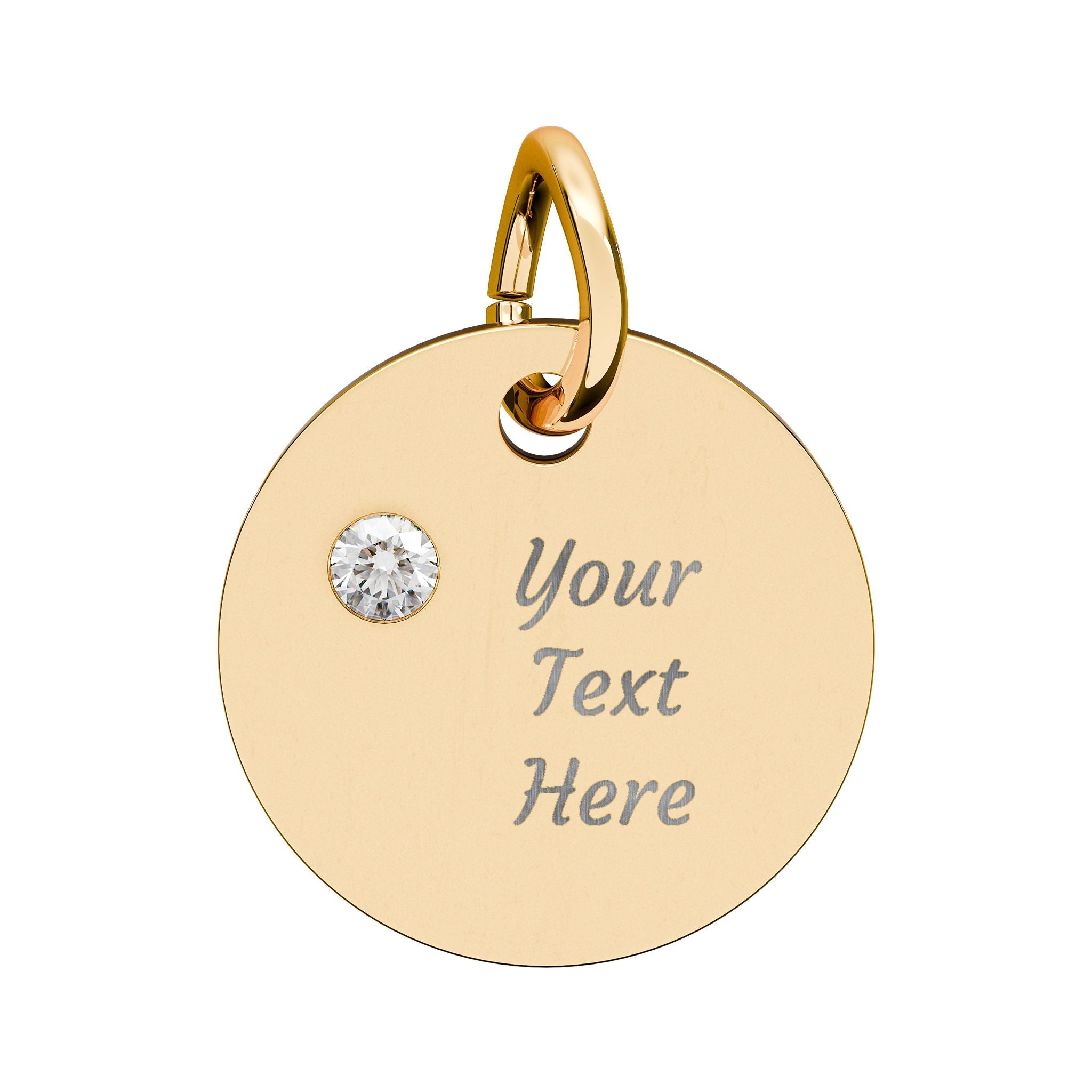 Birthstone Circle Charm (Engraving)