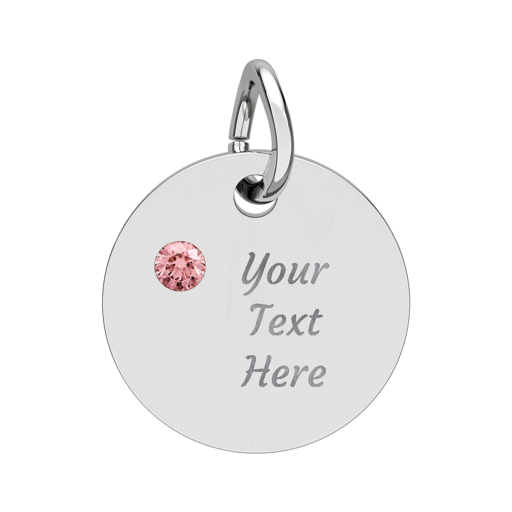Birthstone Circle Charm (Engraving)