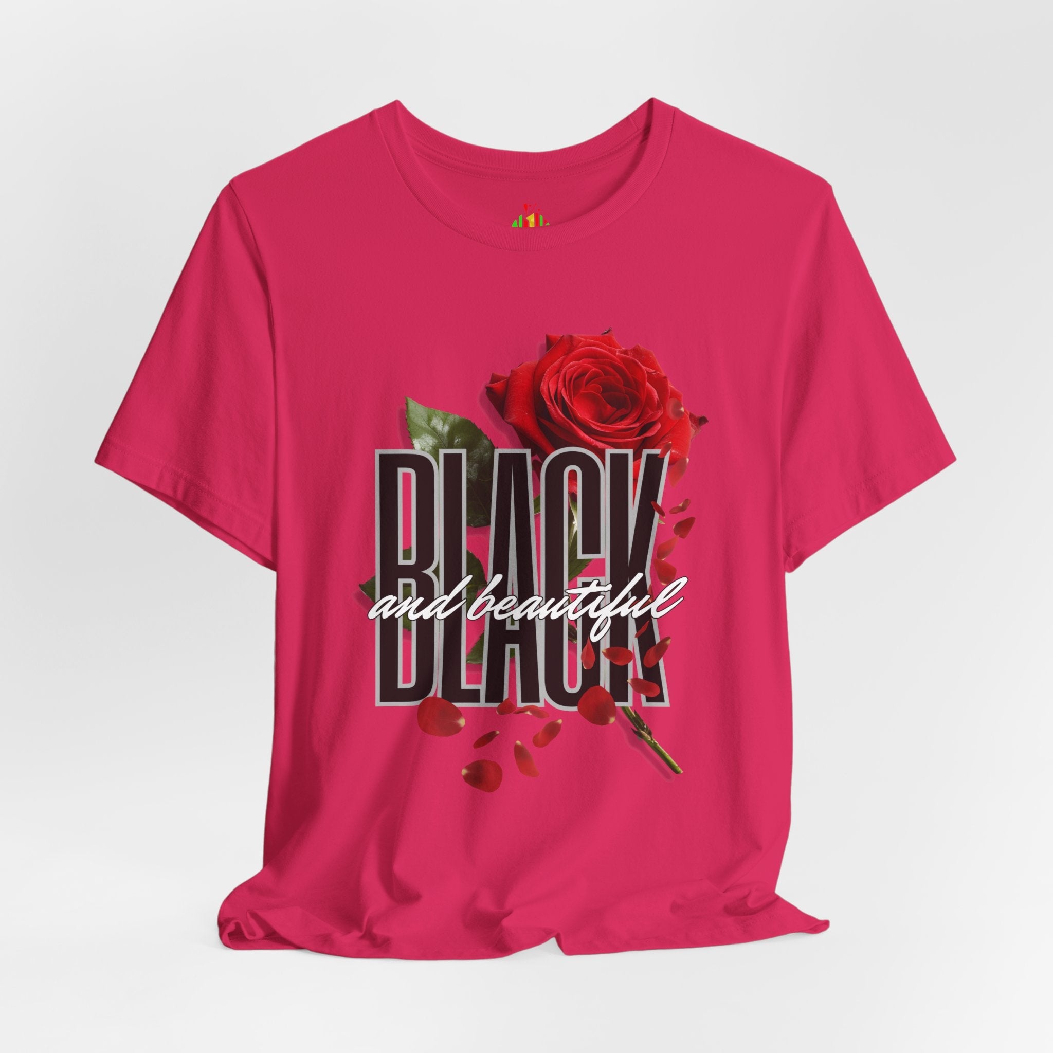 Black and Beautiful Unisex Tee, Floral Graphic Tee, Trendy T-Shirt, GiT-ShirtBlack and Beautiful Unisex Tee
