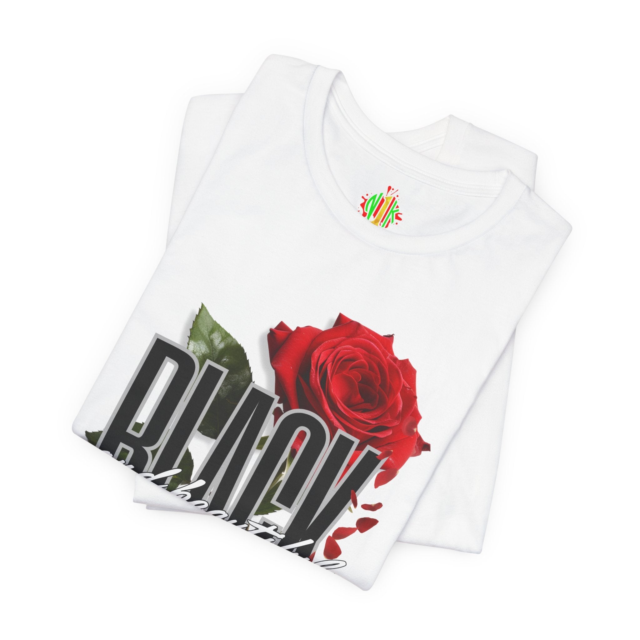 Black and Beautiful Unisex Tee, Floral Graphic Tee, Trendy T-Shirt, GiT-ShirtBlack and Beautiful Unisex Tee