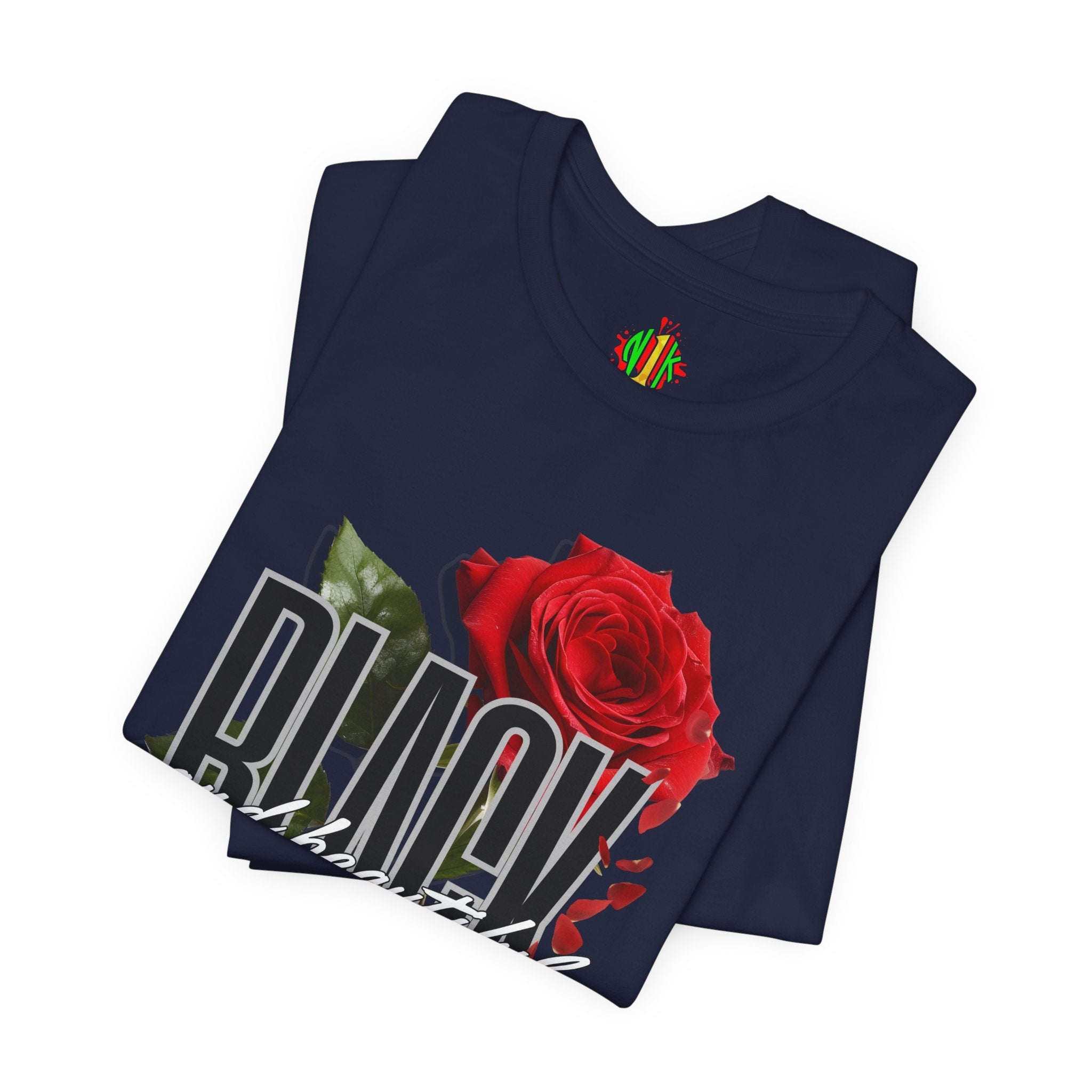 Black and Beautiful Unisex Tee, Floral Graphic Tee, Trendy T-Shirt, GiT-ShirtBlack and Beautiful Unisex Tee
