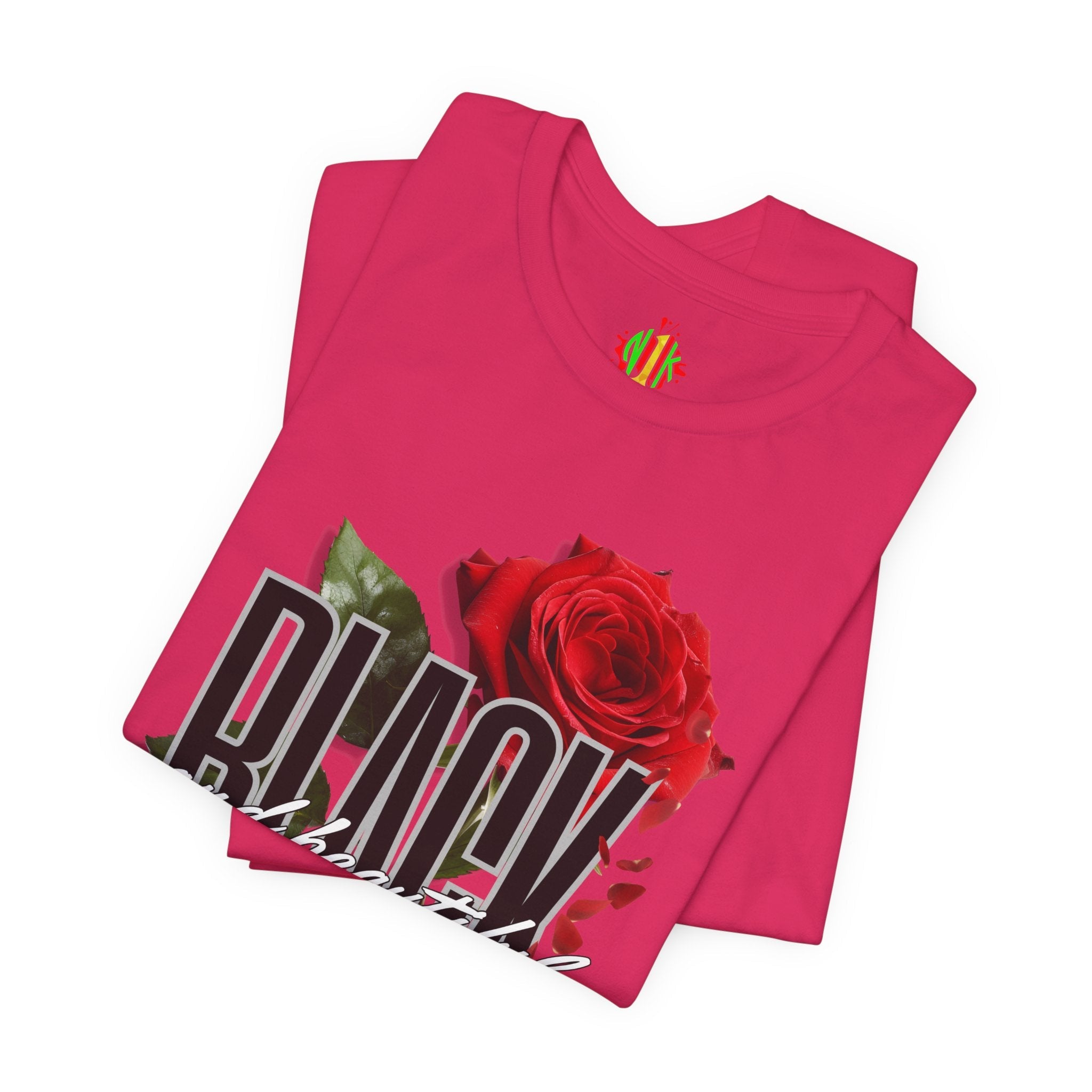 Black and Beautiful Unisex Tee, Floral Graphic Tee, Trendy T-Shirt, GiT-ShirtBlack and Beautiful Unisex Tee