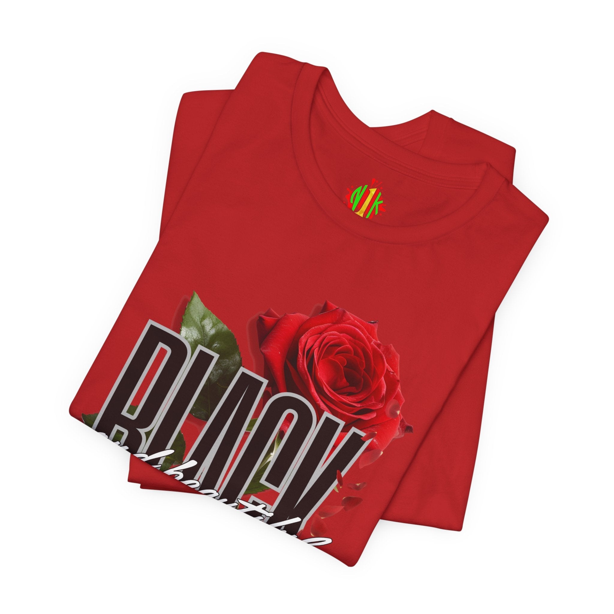 Black and Beautiful Unisex Tee, Floral Graphic Tee, Trendy T-Shirt, GiT-ShirtBlack and Beautiful Unisex Tee