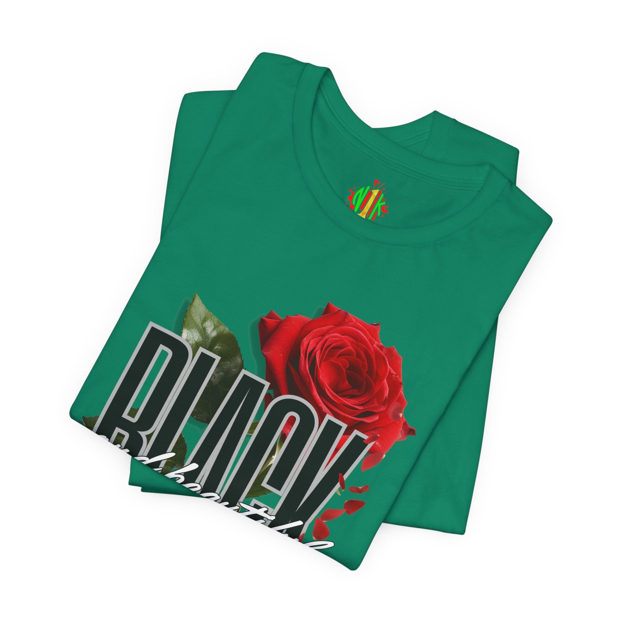 Black and Beautiful Unisex Tee, Floral Graphic Tee, Trendy T-Shirt, GiT-ShirtBlack and Beautiful Unisex Tee