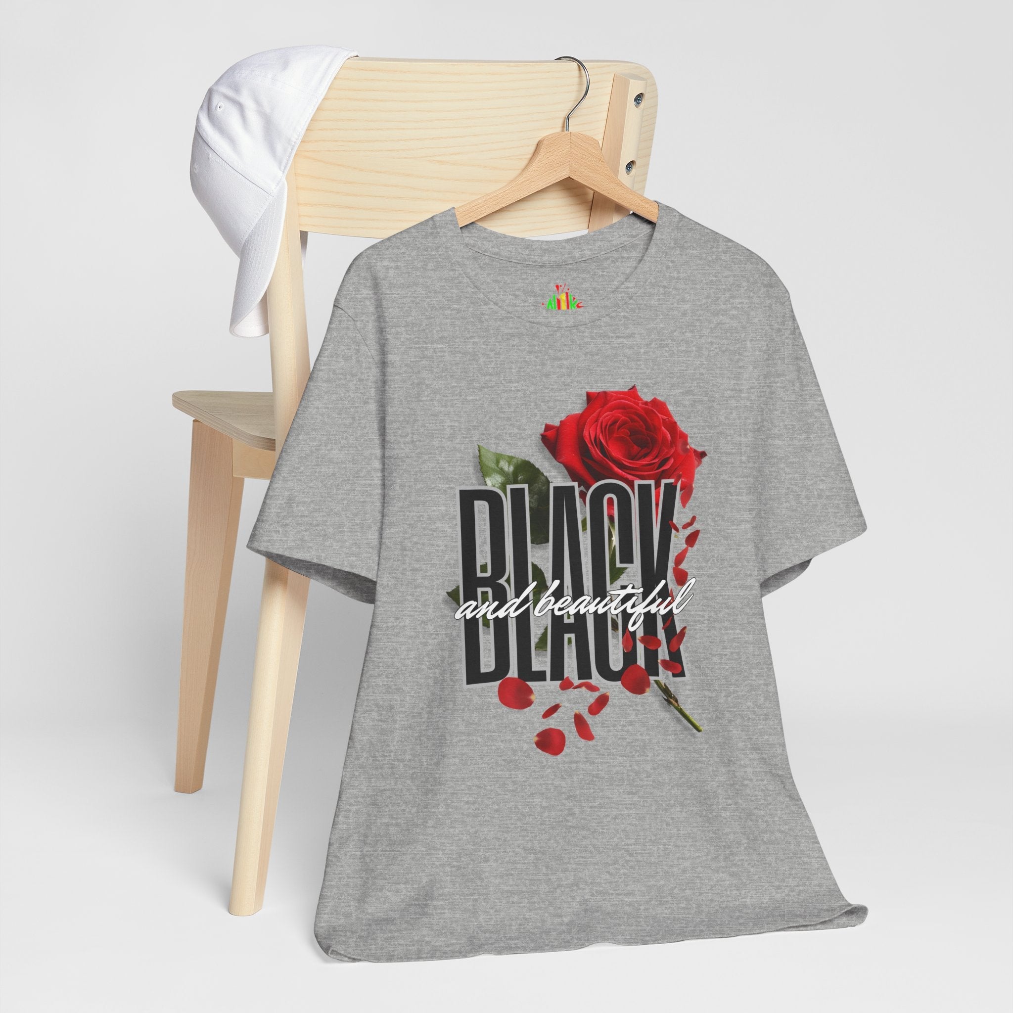 Black and Beautiful Unisex Tee, Floral Graphic Tee, Trendy T-Shirt, GiT-ShirtBlack and Beautiful Unisex Tee