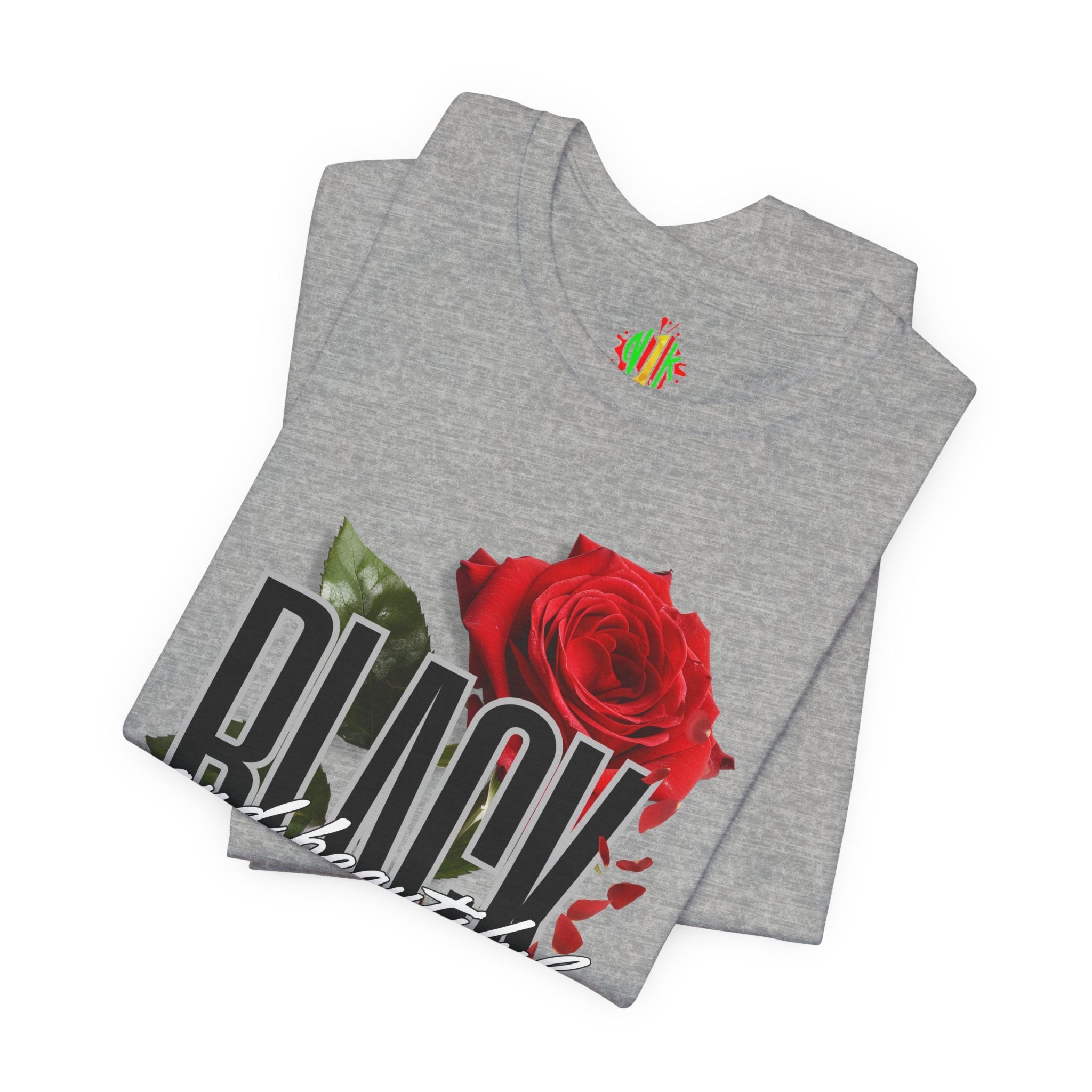 Black and Beautiful Unisex Tee, Floral Graphic Tee, Trendy T-Shirt, GiT-ShirtBlack and Beautiful Unisex Tee
