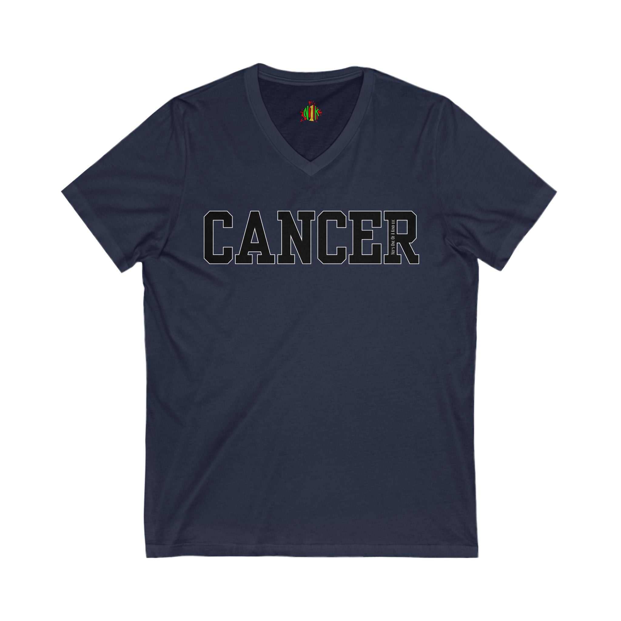 Cancer Zodiac Sign Unisex V-Neck Tee, Support Cancer Patients, Gift foV-neckCancer Zodiac Sign