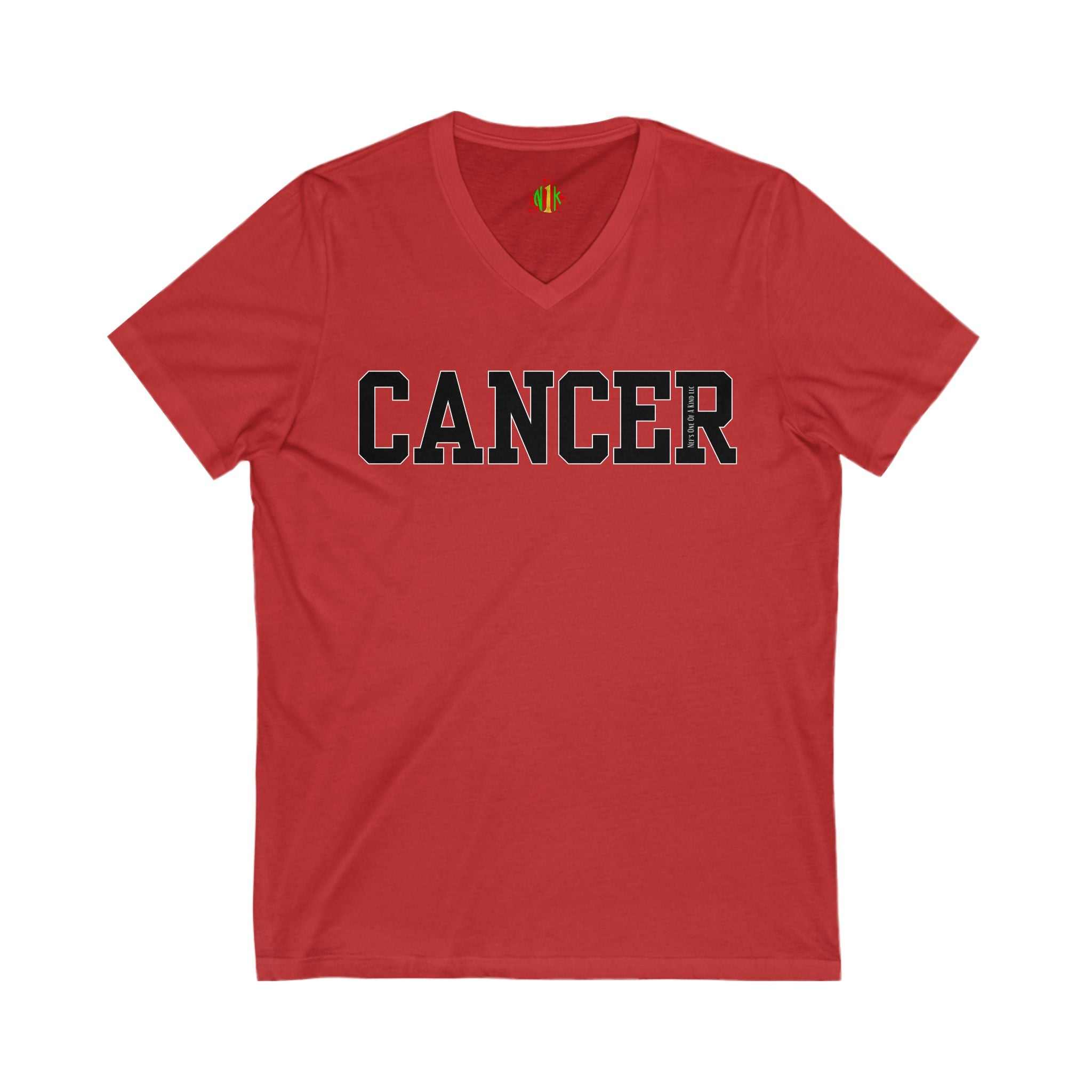 Cancer Zodiac Sign Unisex V-Neck Tee, Support Cancer Patients, Gift foV-neckCancer Zodiac Sign
