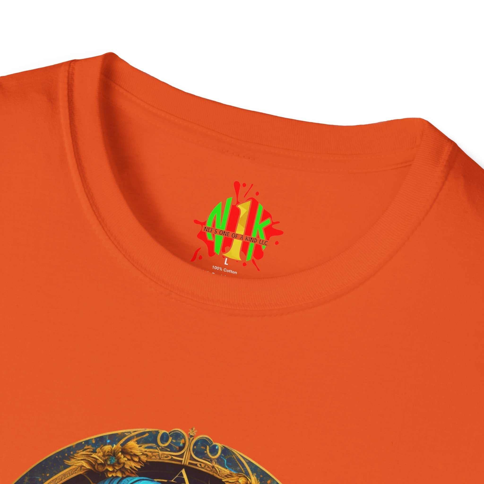 Capricorn Tee unisex soft-style 100% cotton t-shirt with size guide and durable ribbed collar