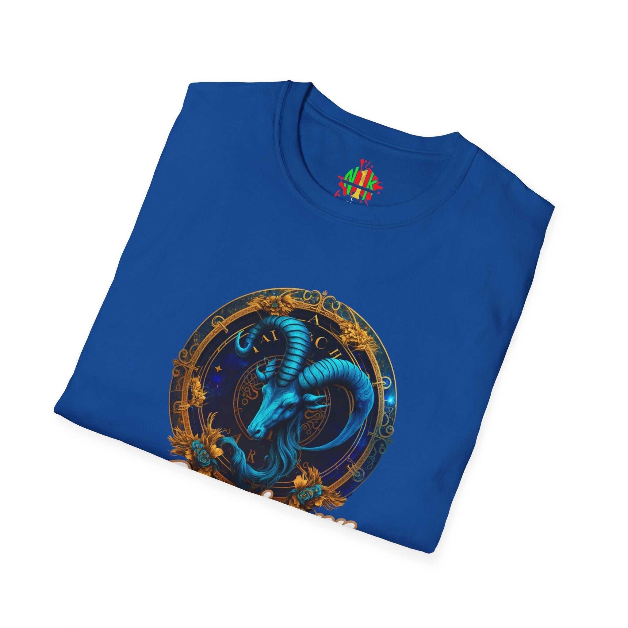 Unisex Capricorn Tee in soft-style cotton with classic fit and crew neckline, available in multiple sizes