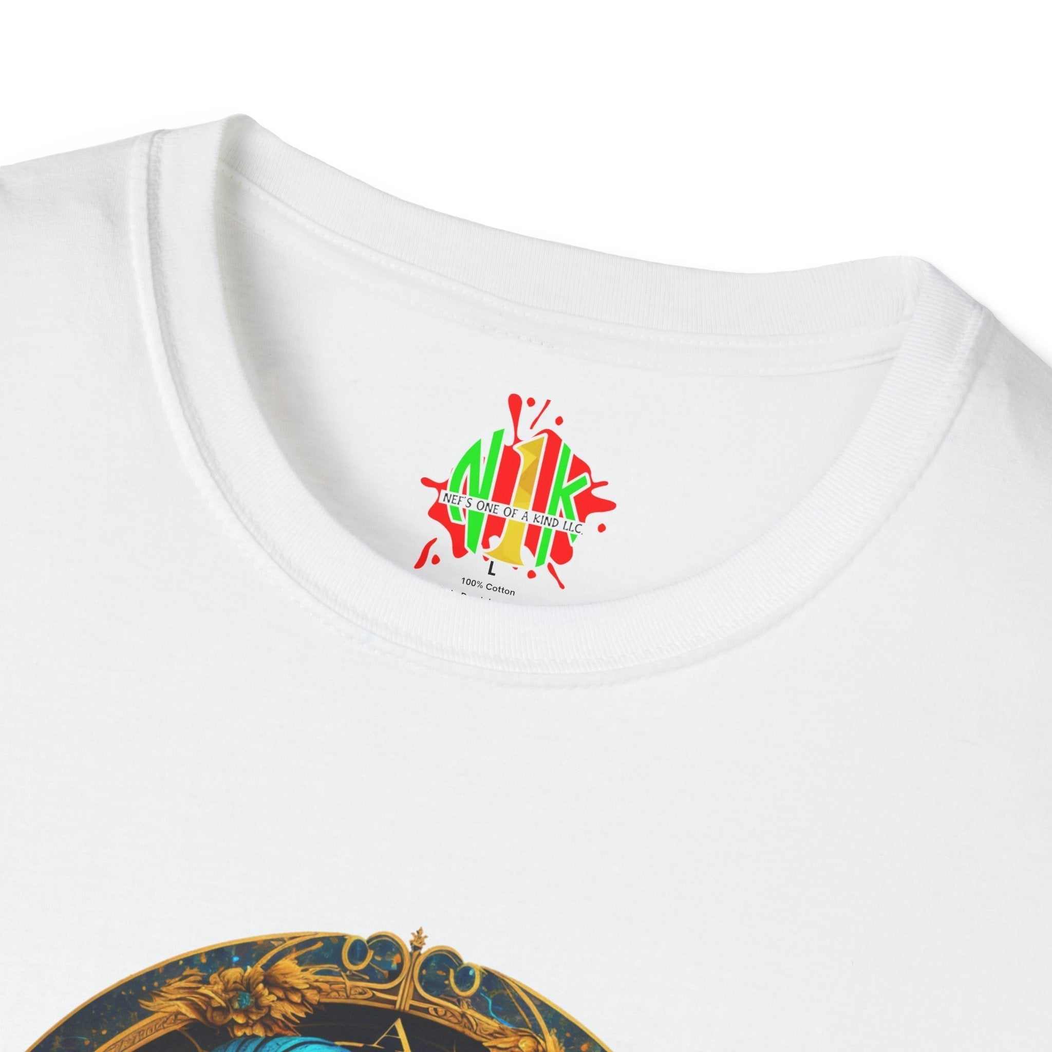 Unisex Capricorn Tee made of soft 100% cotton with classic fit and crew neckline, durable twill tape shoulders, no side seams, and ribbed collar for comfort and style.