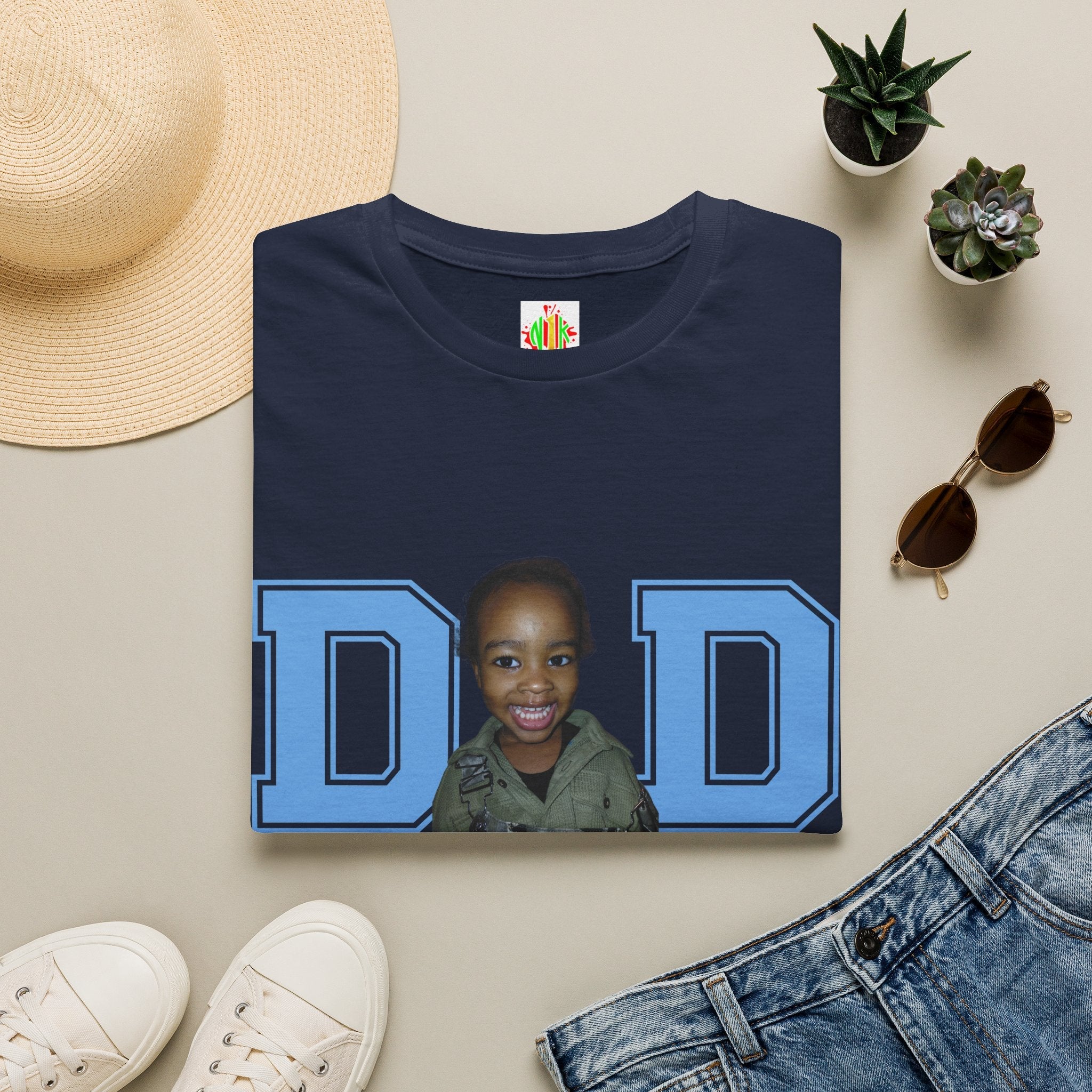 Celebrate dad with a custum t-shirt just add photo & birth year