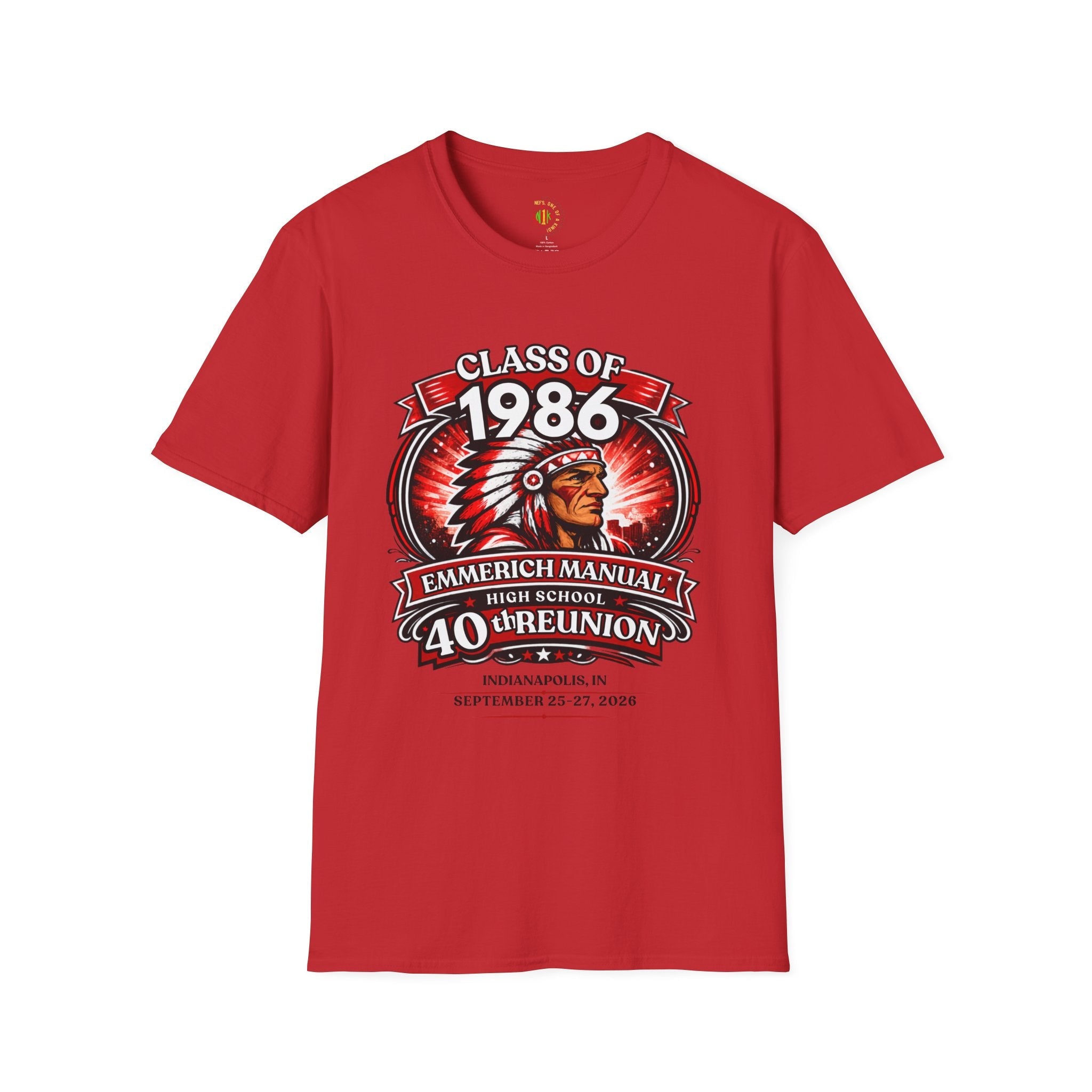 Class of 1986 40th Reunion T-Shirt — Emmerich Manual High School Alumni Tee - Another Customized Smile