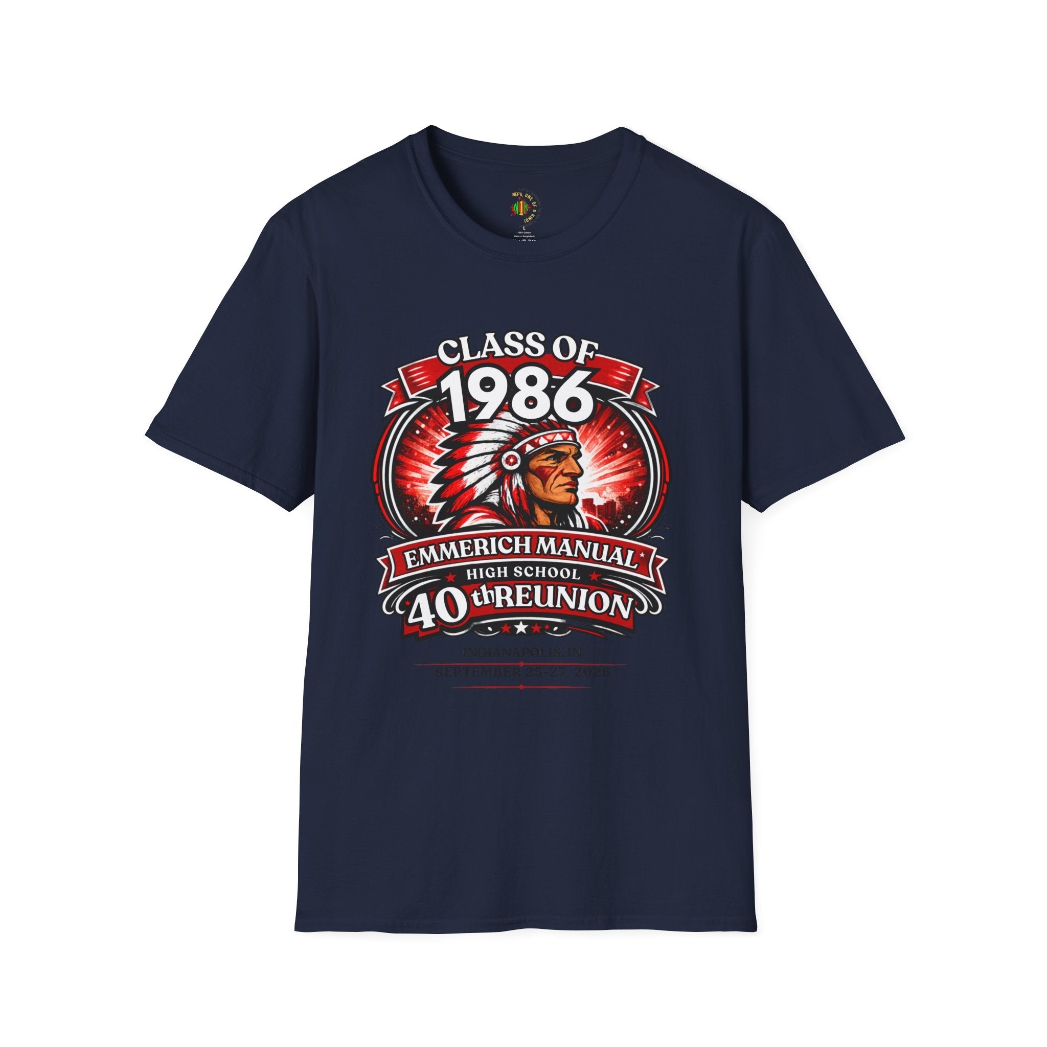 Class of 1986 40th Reunion T-Shirt — Emmerich Manual High School Alumni Tee - Another Customized Smile