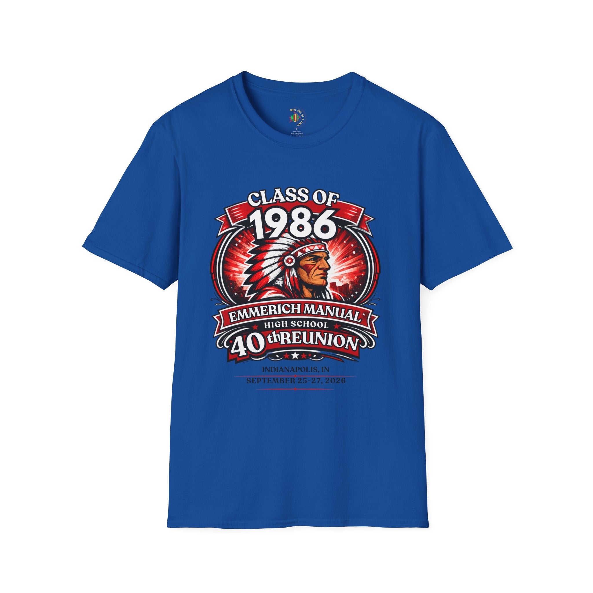 Class of 1986 40th Reunion T-Shirt — Emmerich Manual High School Alumni Tee - Another Customized Smile