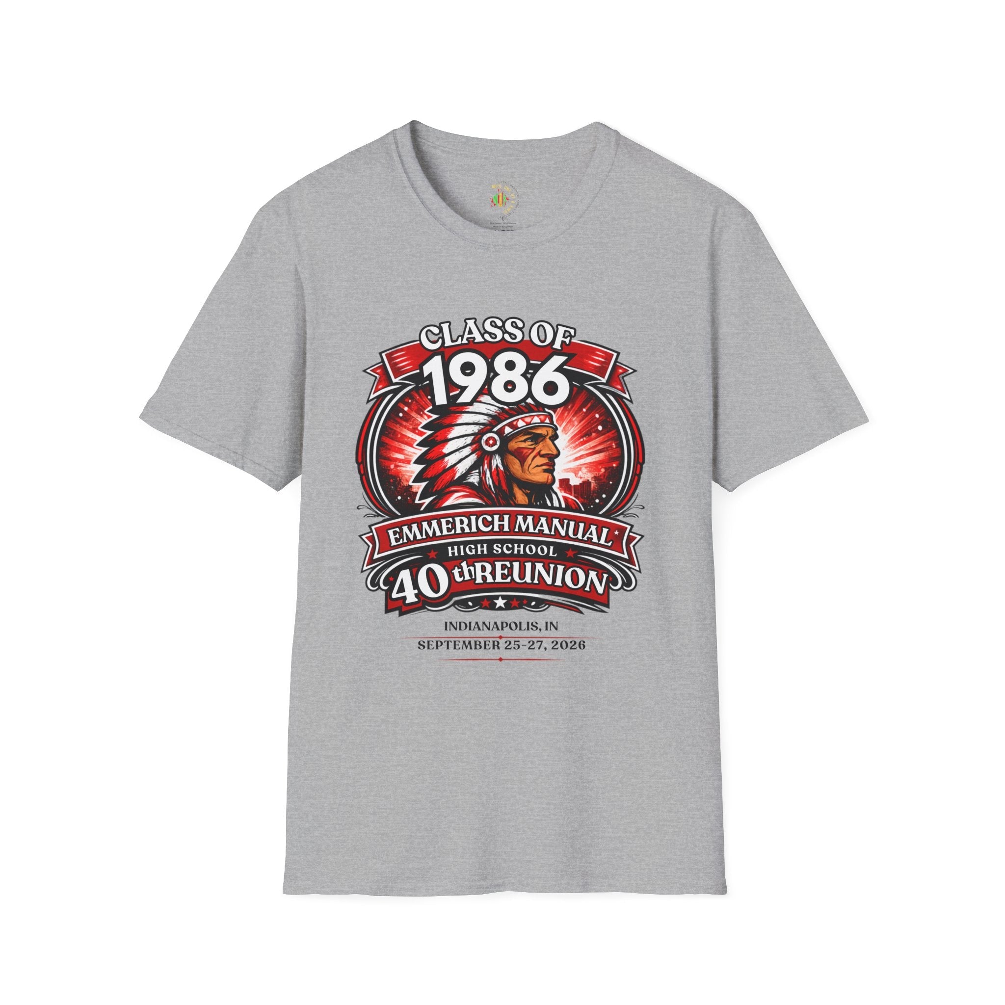 Class of 1986 40th Reunion T-Shirt — Emmerich Manual High School Alumni Tee - Another Customized Smile