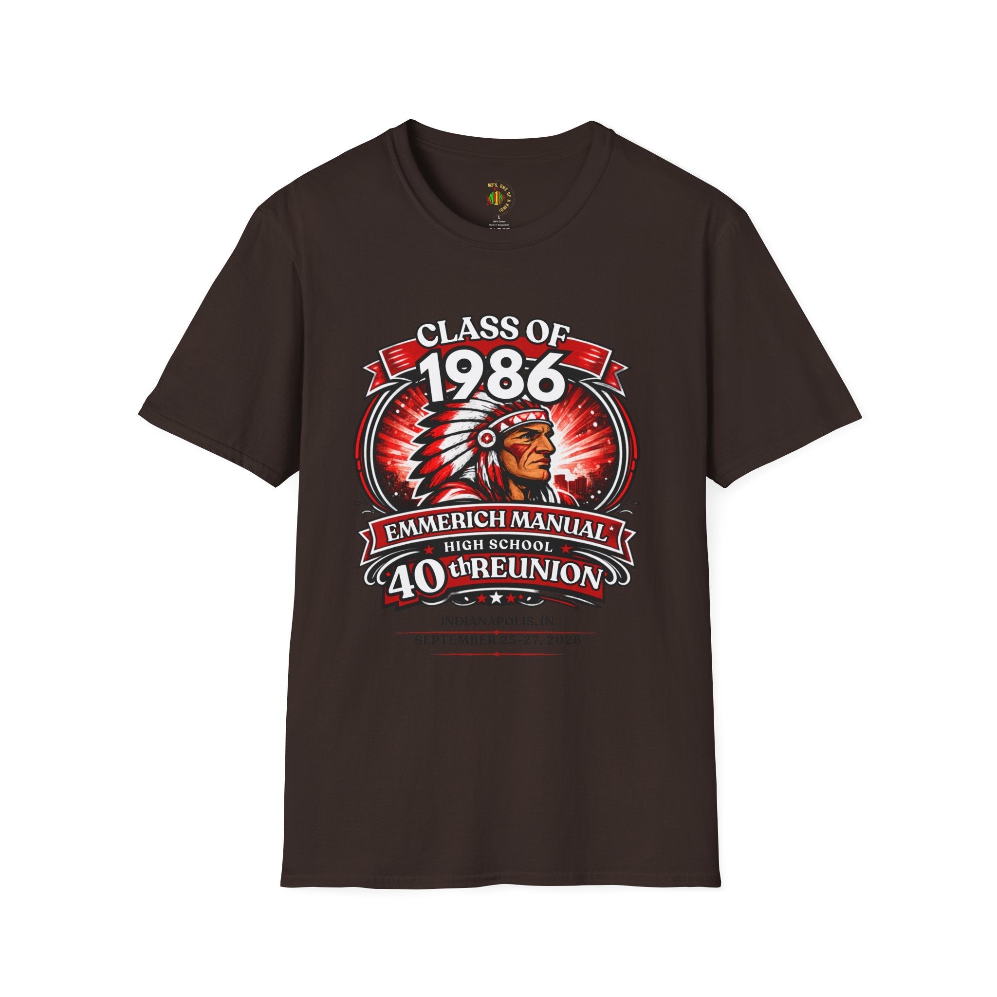Class of 1986 40th Reunion T-Shirt — Emmerich Manual High School Alumni Tee - Another Customized Smile