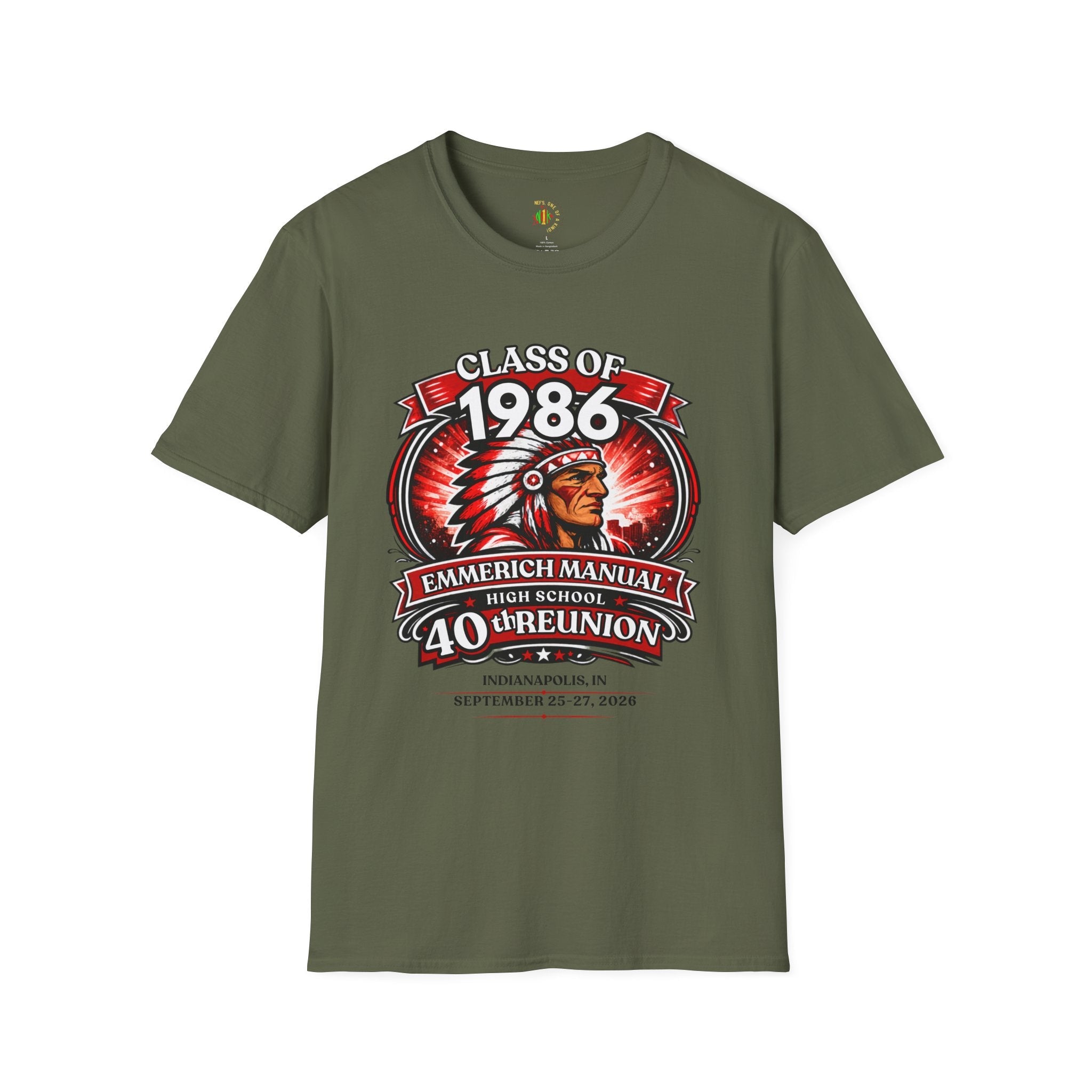 Class of 1986 40th Reunion T-Shirt — Emmerich Manual High School Alumni Tee - Another Customized Smile