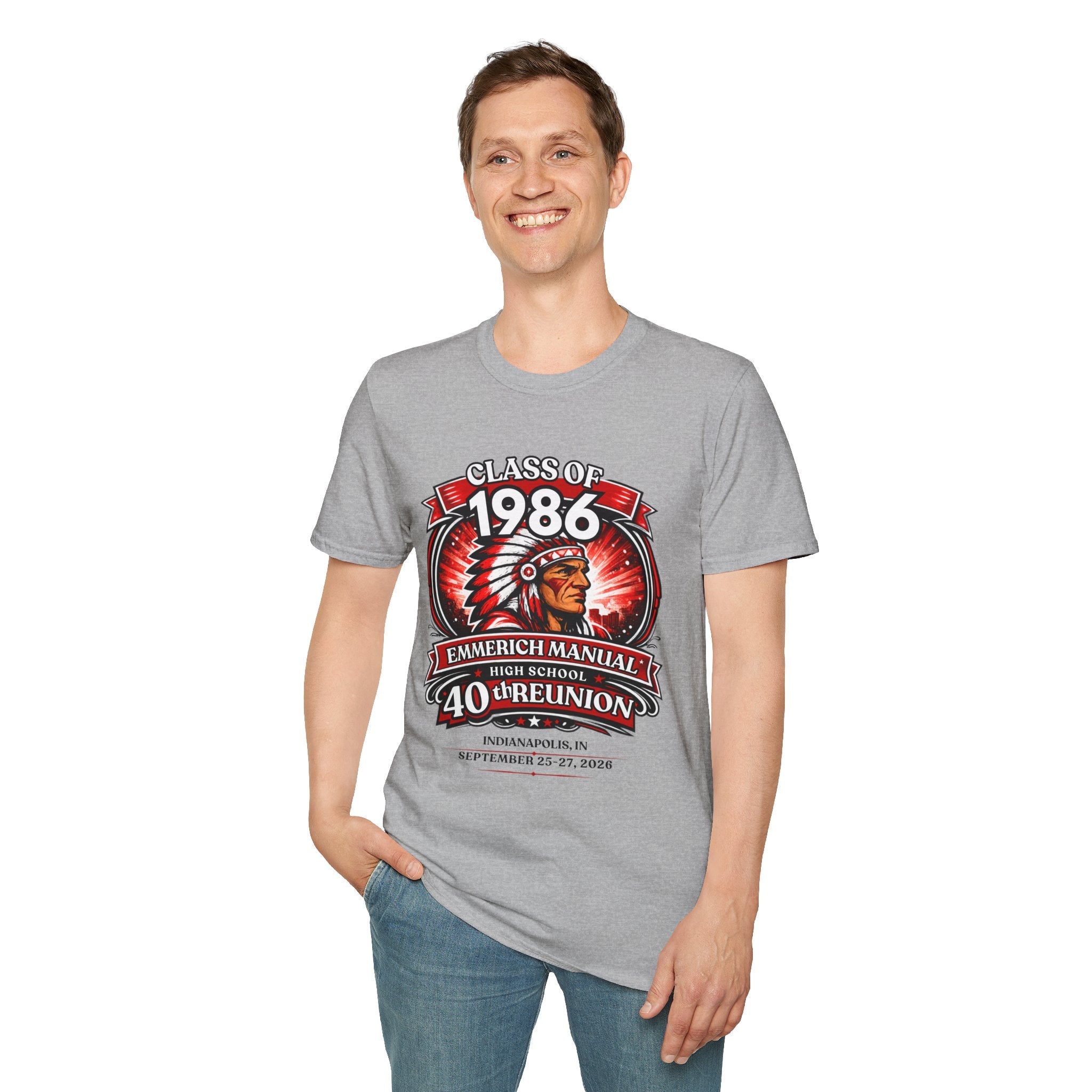 Class of 1986 40th Reunion T-Shirt — Emmerich Manual High School Alumni Tee - Another Customized Smile