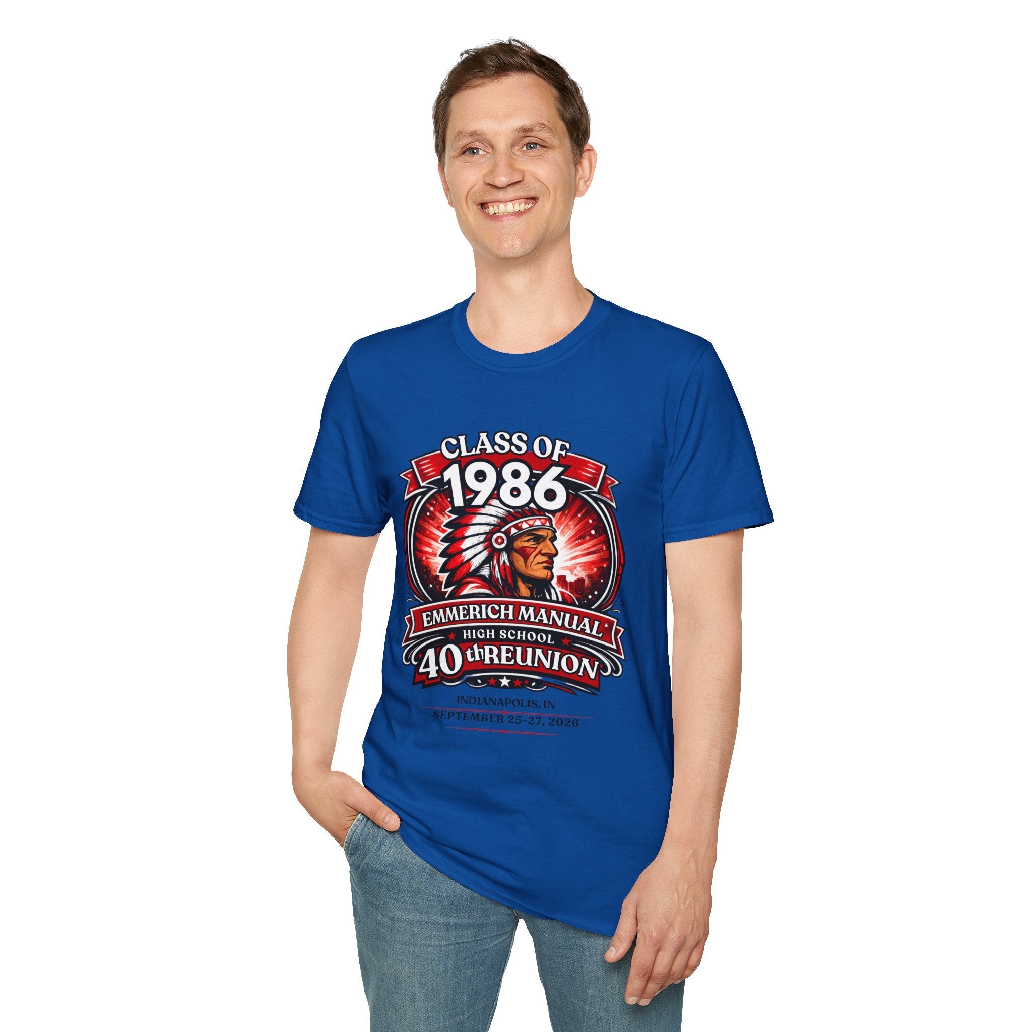 Class of 1986 40th Reunion T-Shirt — Emmerich Manual High School Alumni Tee - Another Customized Smile