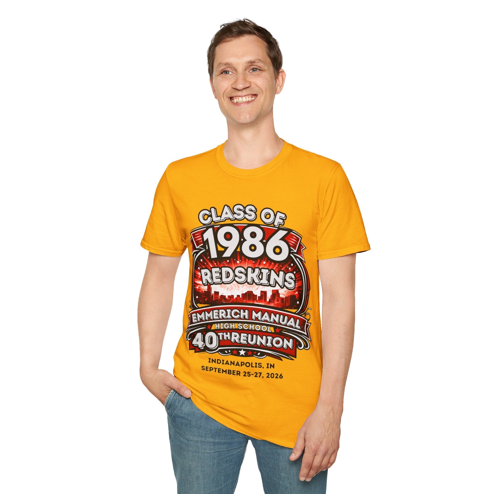 Class of 1986 Reunion T-Shirt — 40th Anniversary Redskins Emmerich Manual - Another Customized Smile