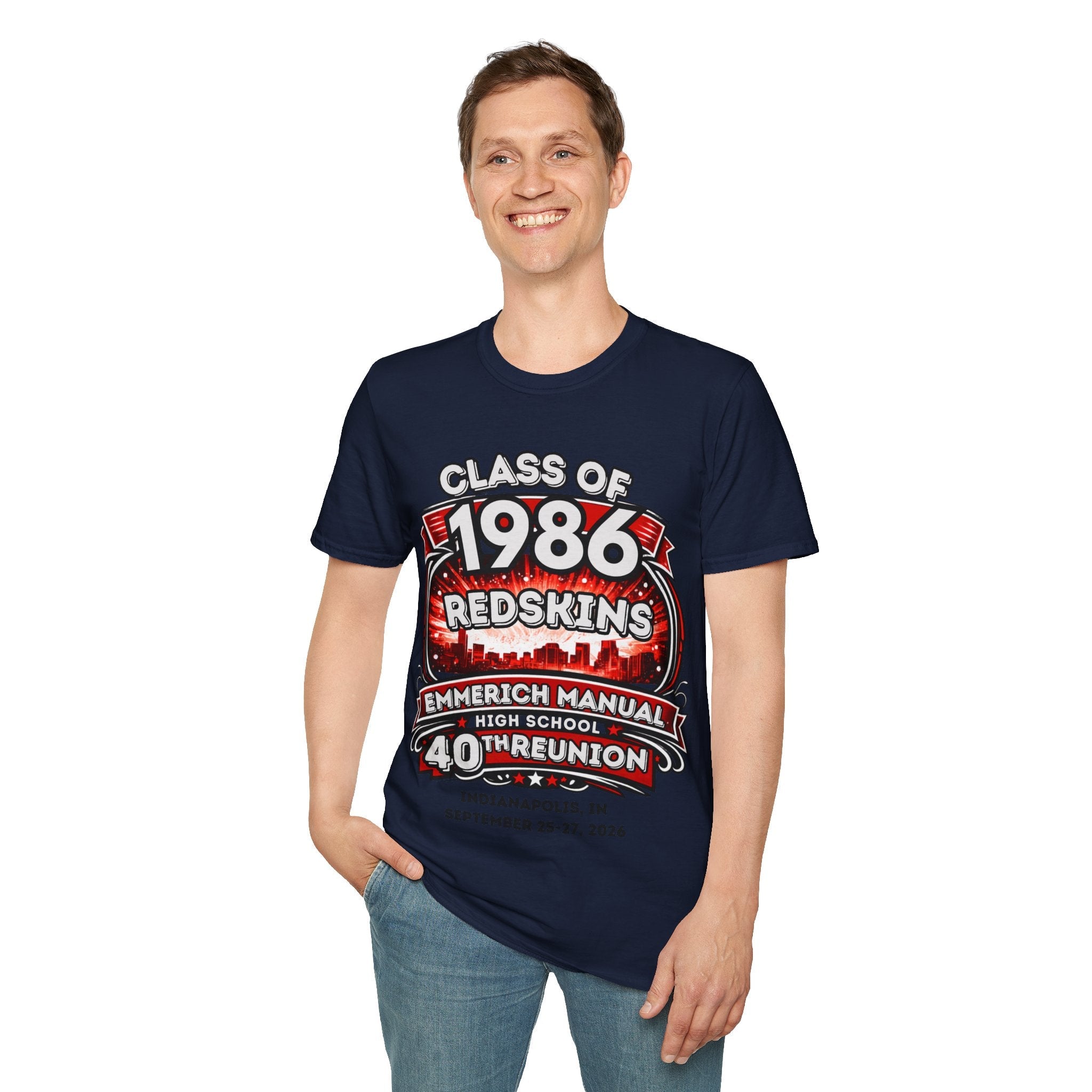 Class of 1986 Reunion T-Shirt — 40th Anniversary Redskins Emmerich Manual - Another Customized Smile