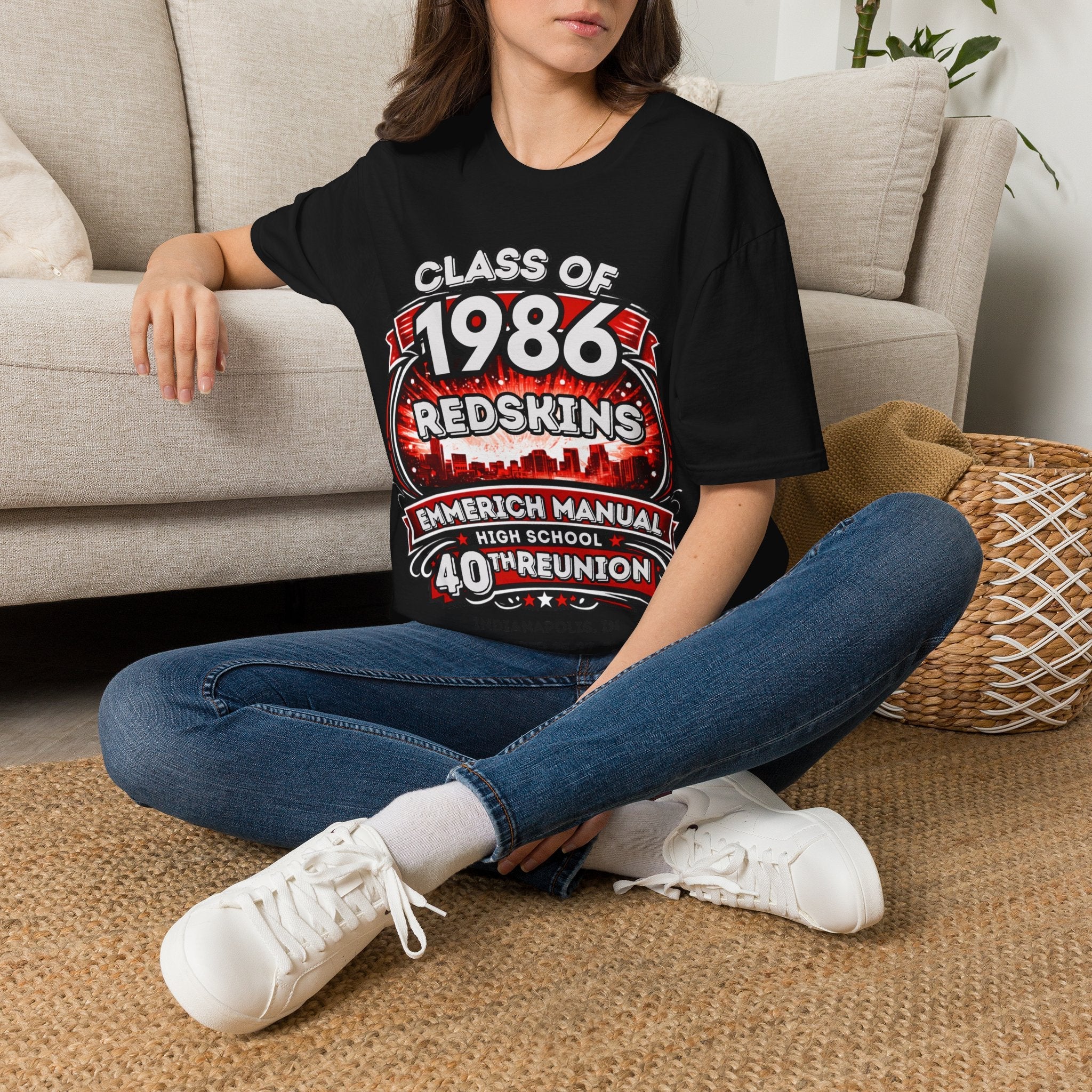 Class of 1986 Reunion T-Shirt — 40th Anniversary Redskins Emmerich Manual - Another Customized Smile
