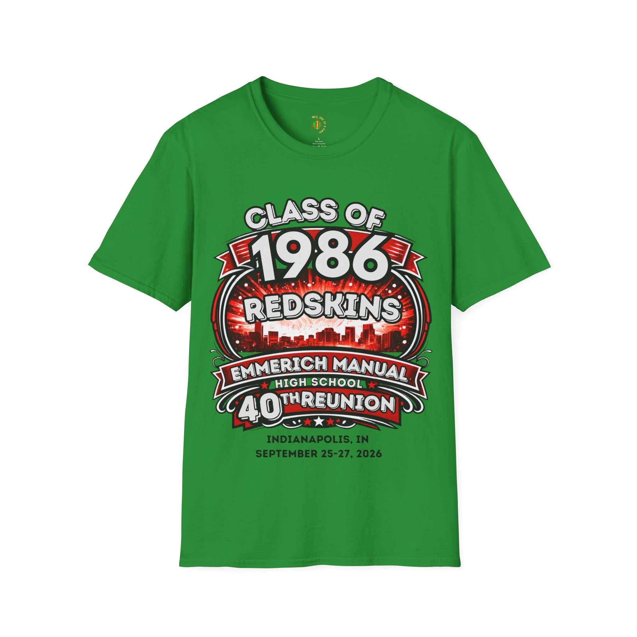 Class of 1986 Reunion T-Shirt — 40th Anniversary Redskins Emmerich Manual - Another Customized Smile