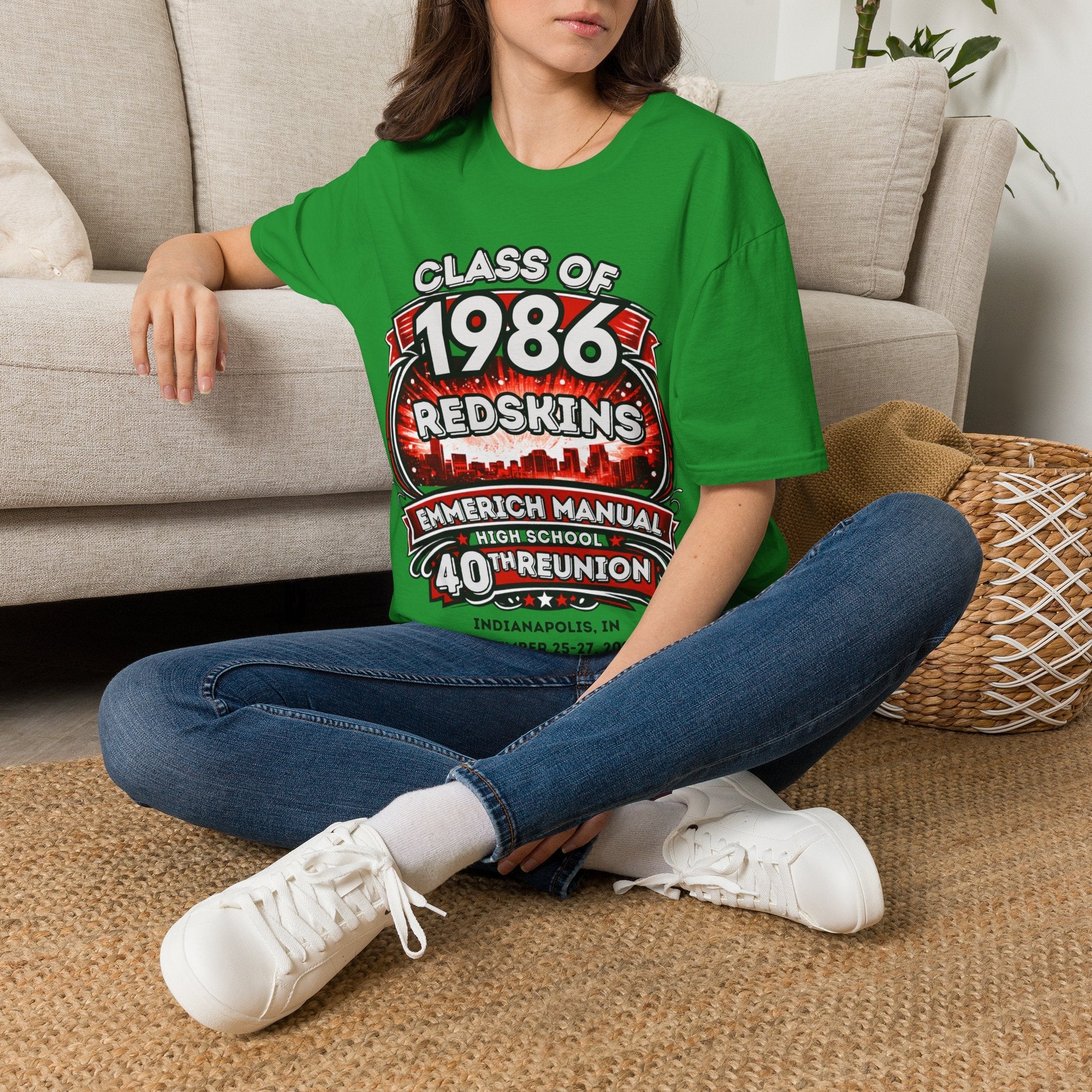 Class of 1986 Reunion T-Shirt — 40th Anniversary Redskins Emmerich Manual - Another Customized Smile
